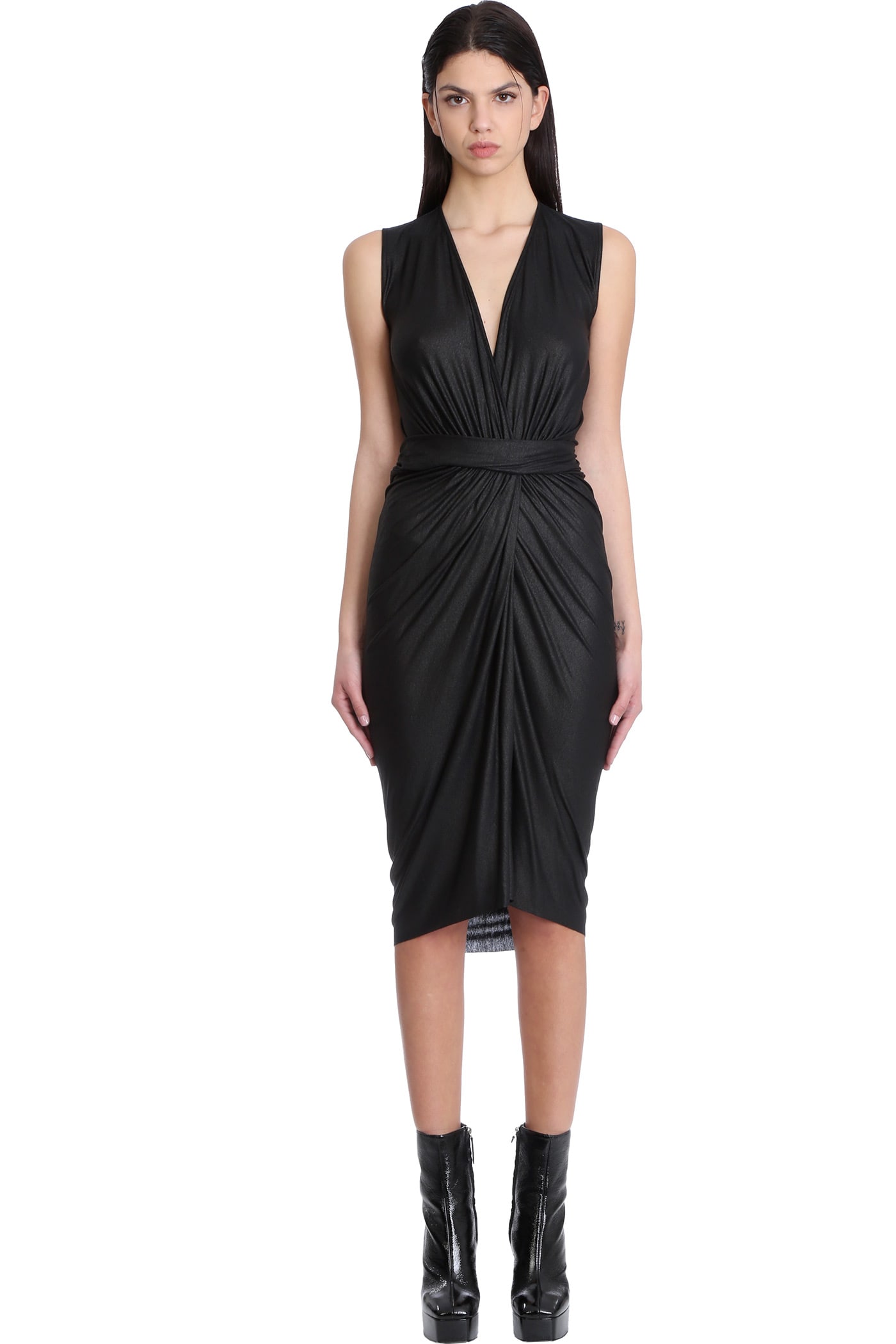 Photo of  Rick Owens Lilies Dress In Black Viscose- shop Rick Owens Lilies Dresses online sales