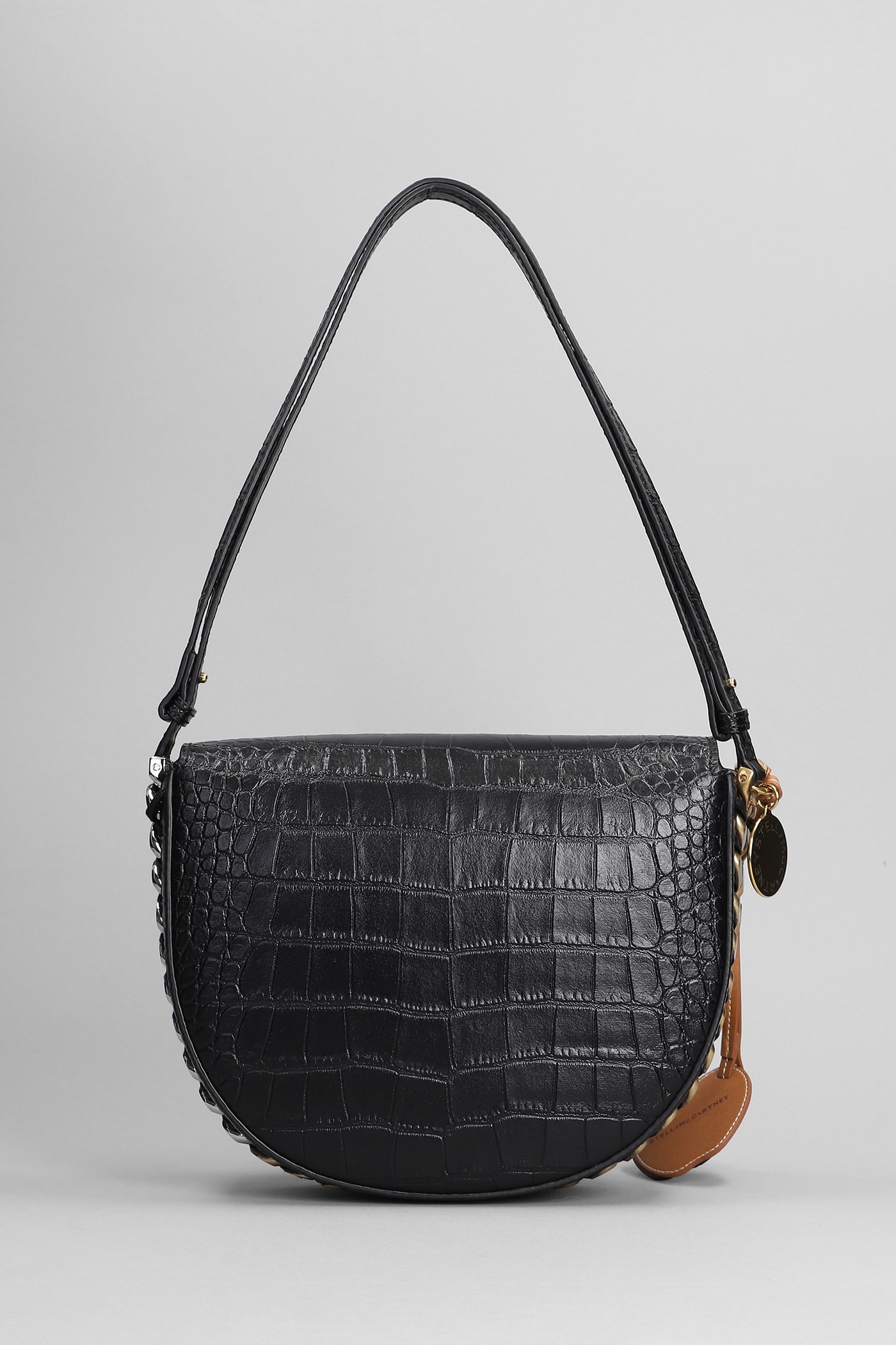 Shop Stella Mccartney Shoulder Bag In Black Faux Leather