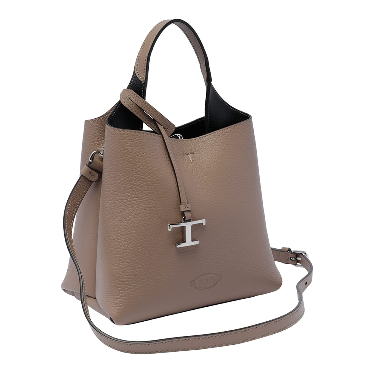 Shop Tod's Mini Leather Tods Handbag In Beige