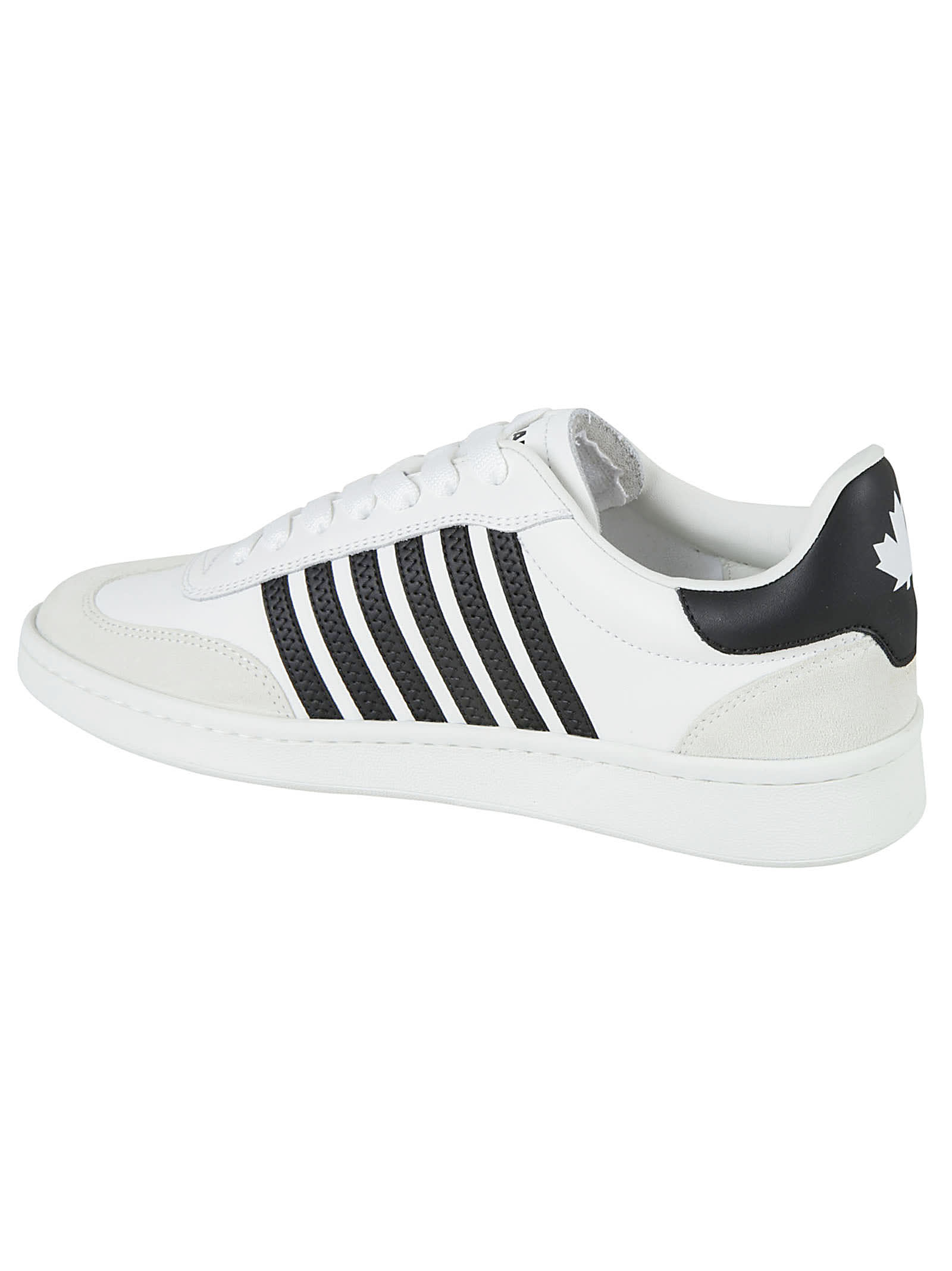 Shop Dsquared2 Dan Logo Sneakers In White/black