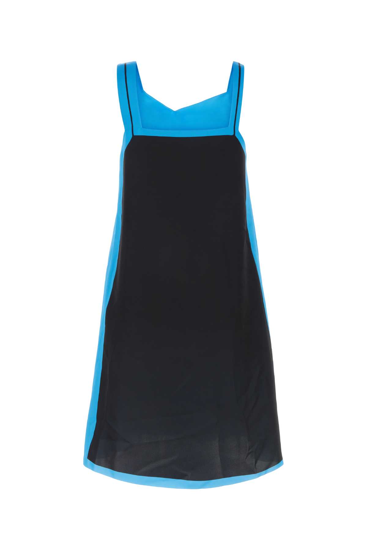 Loewe Printed Tech Fabric Mini Dress In Blackblue