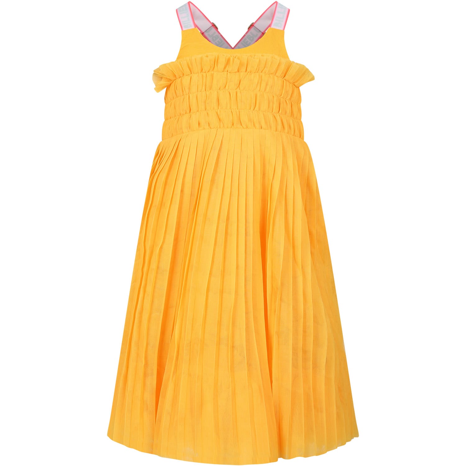 Billieblush Orange Dress For Girl With Logo