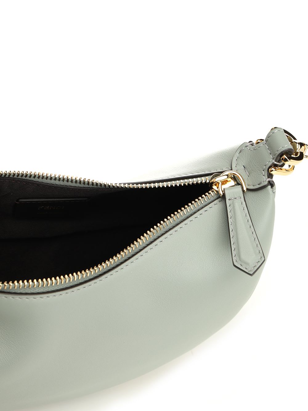 Fendi Women Powder Blue Leather Mini Graphy Handbag In Grey