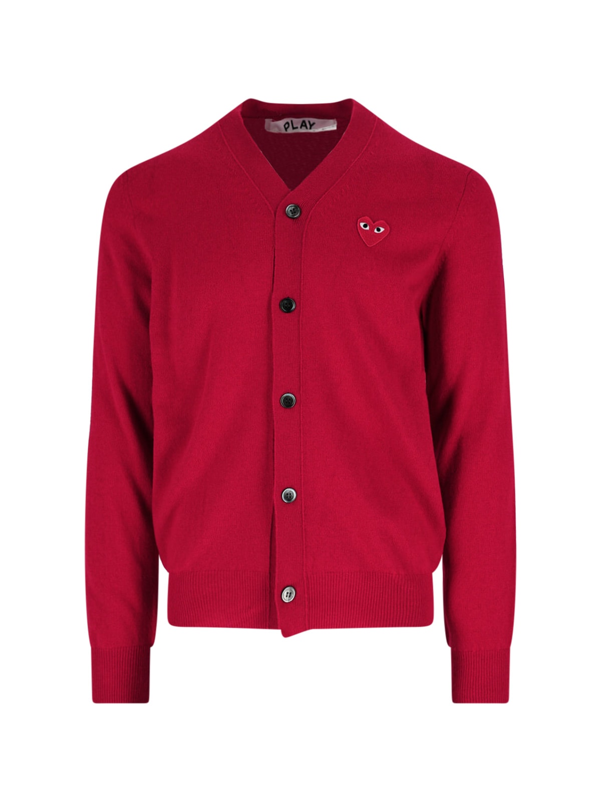 Comme Des Garçons Play Logo Cardigan In Red