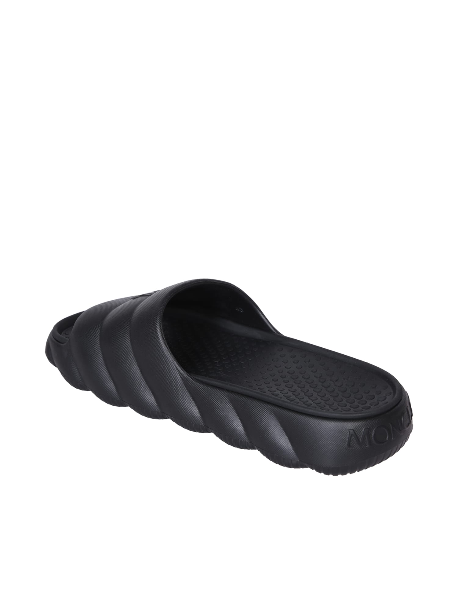 Shop Moncler Lilo Black Slides