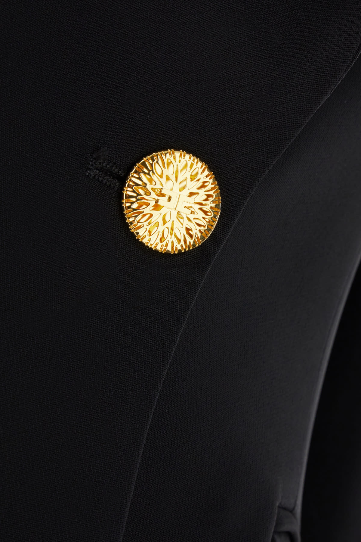 Elisabetta Franchi Viscose Blazer With Chest Pocket And Padded Shoulders In 110