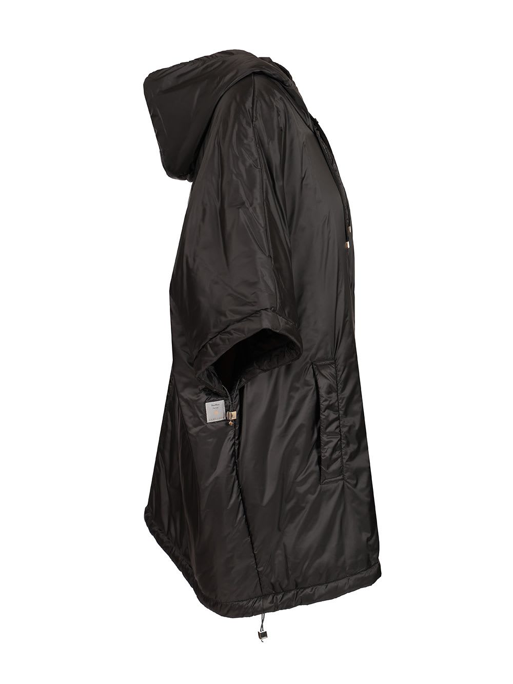 Max Mara The Cube Black Greenci Hooded Padded Cape In Black