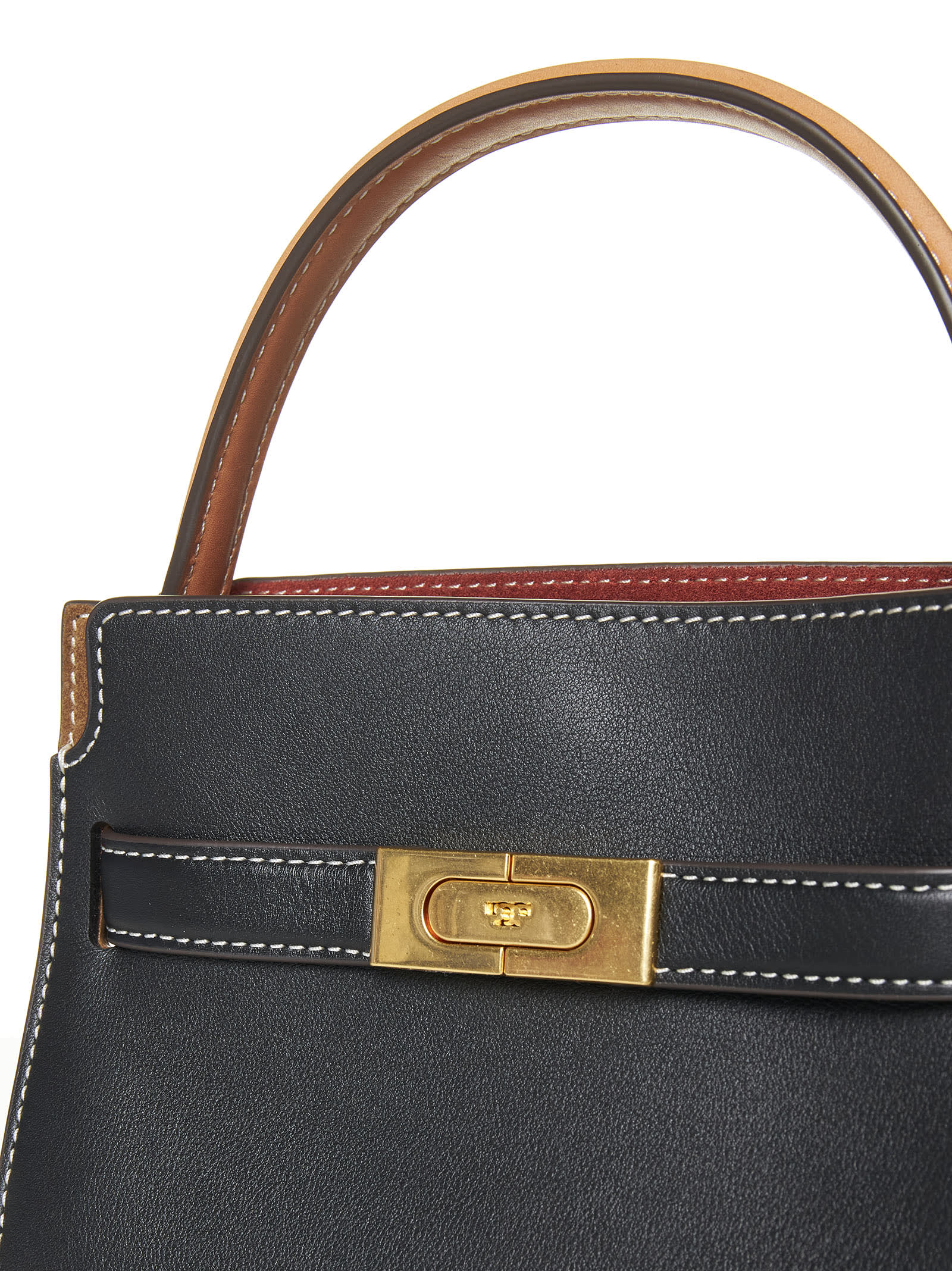 Tory Burch Lee Radziwill Black Leather Bag In Black