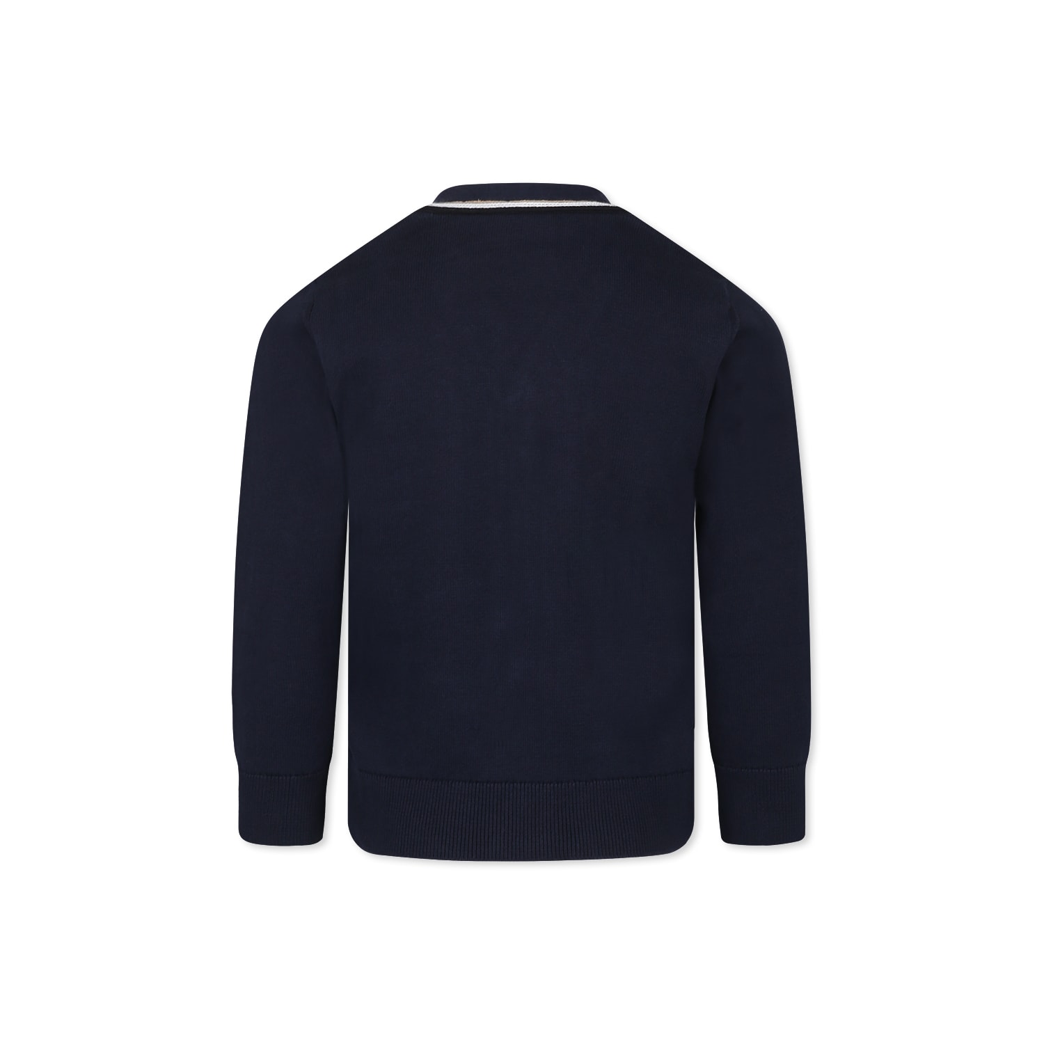Hugo Boss Blue Cardigan For Boy With Logo In Blue