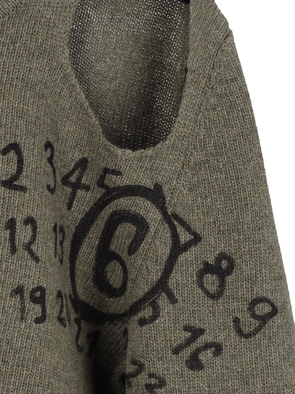 Shop Mm6 Maison Margiela Cut-out Detail Sweater In Green