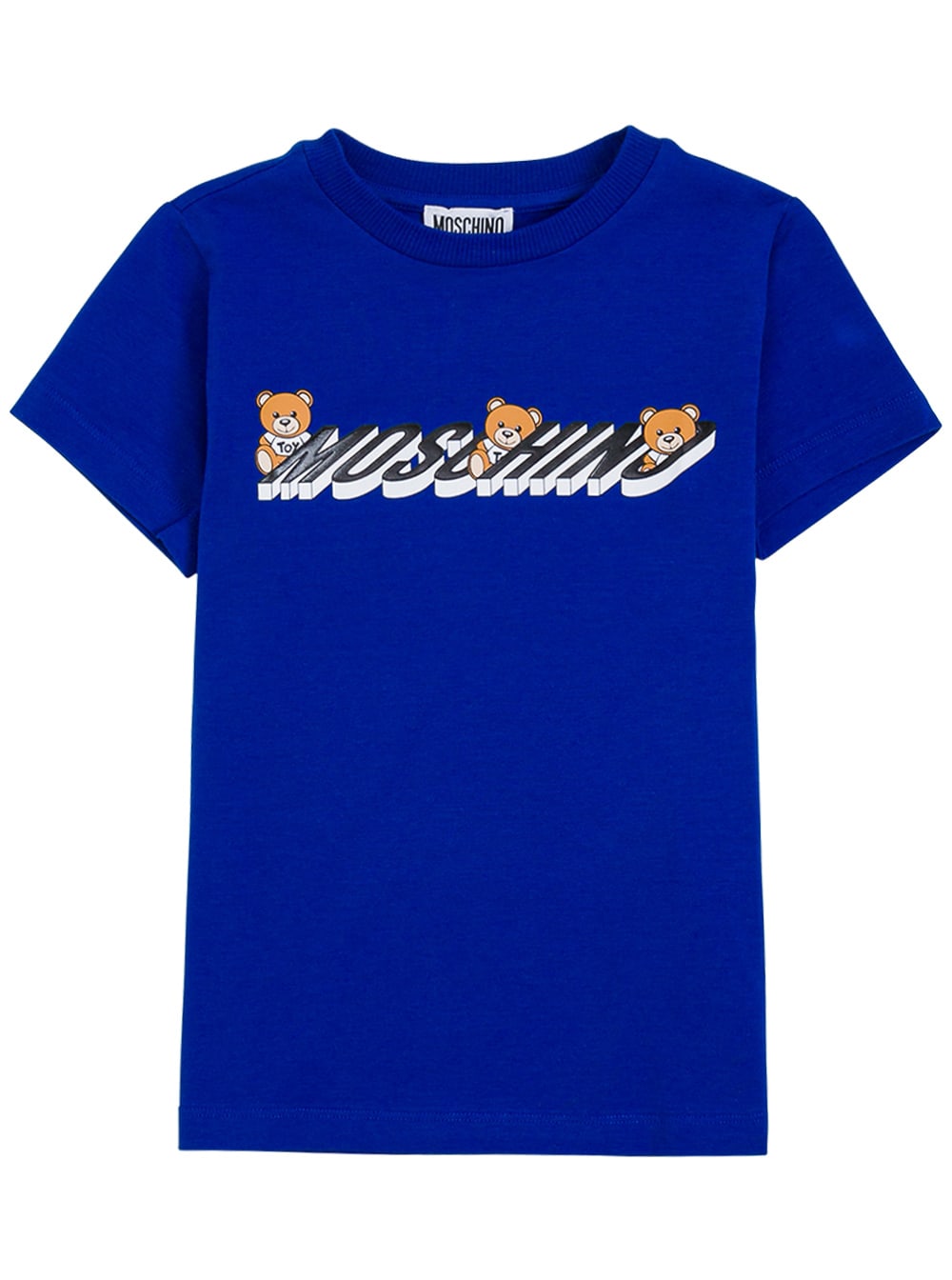 Moschino Blue Cotton T-shirt With Logo Print