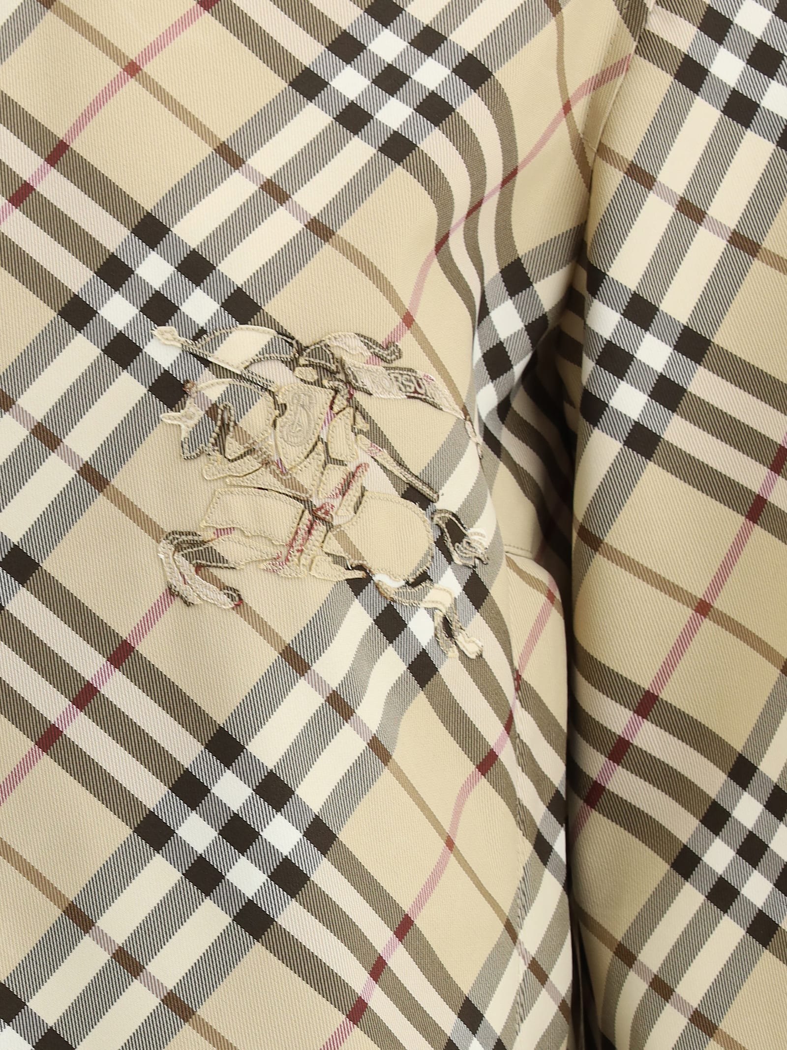 Shop Burberry Check Polyamide Down Jacket In Alabaster Ip Check