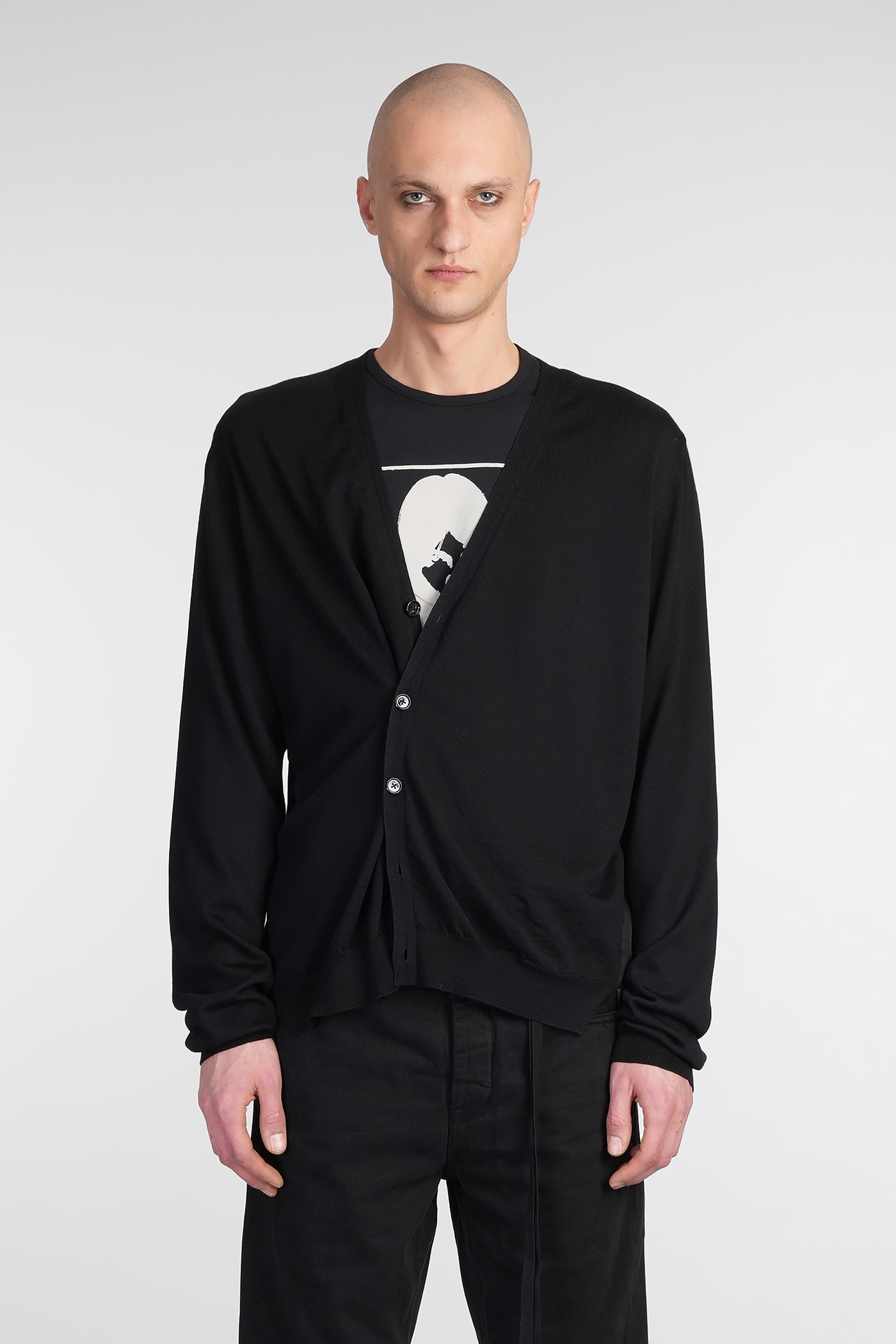 Kador Cardigan In Black Wool