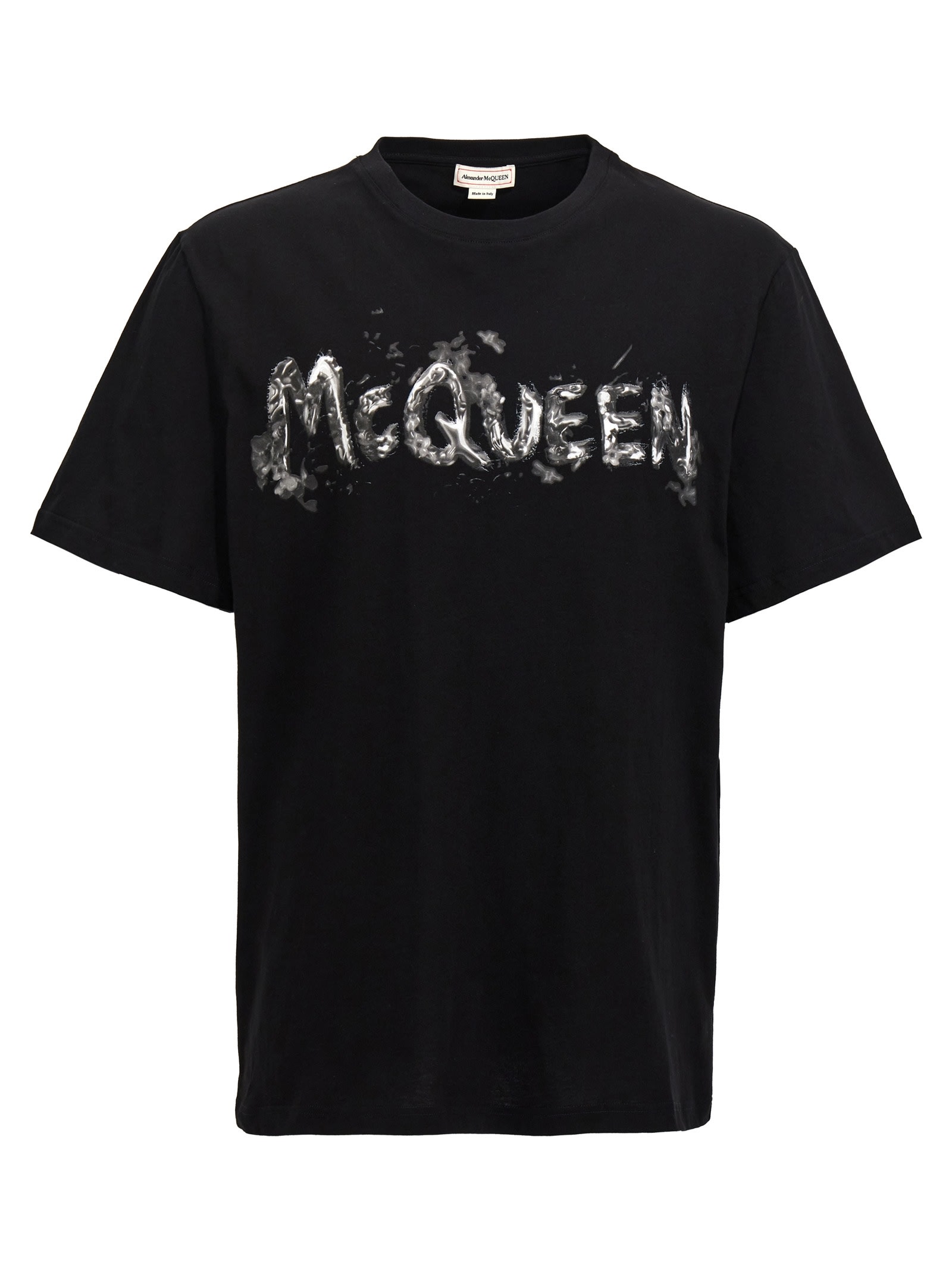 Shop Alexander Mcqueen Logo Print T-shirt In Black