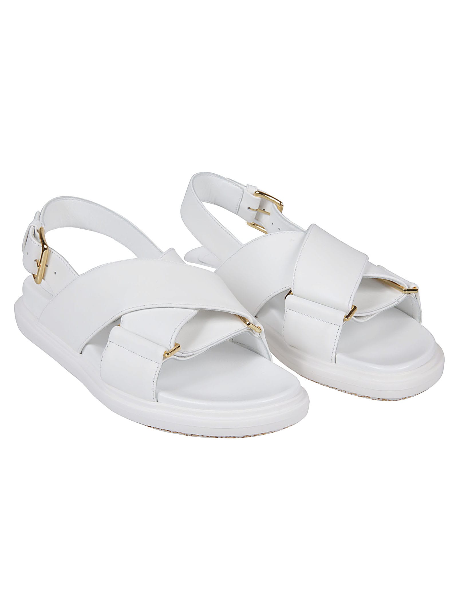 Shop Marni Fussbett Criscross Sandals In Lily White