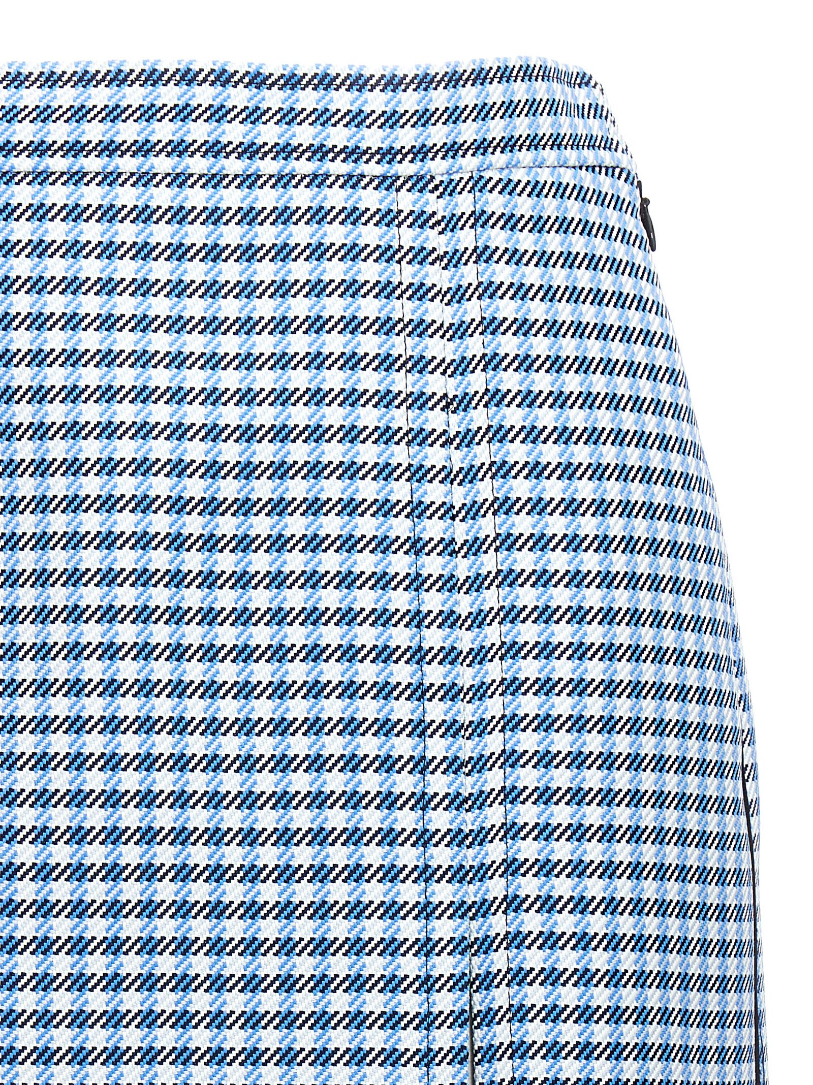 Shop Marni Check Longuette Skirt In Light Blue
