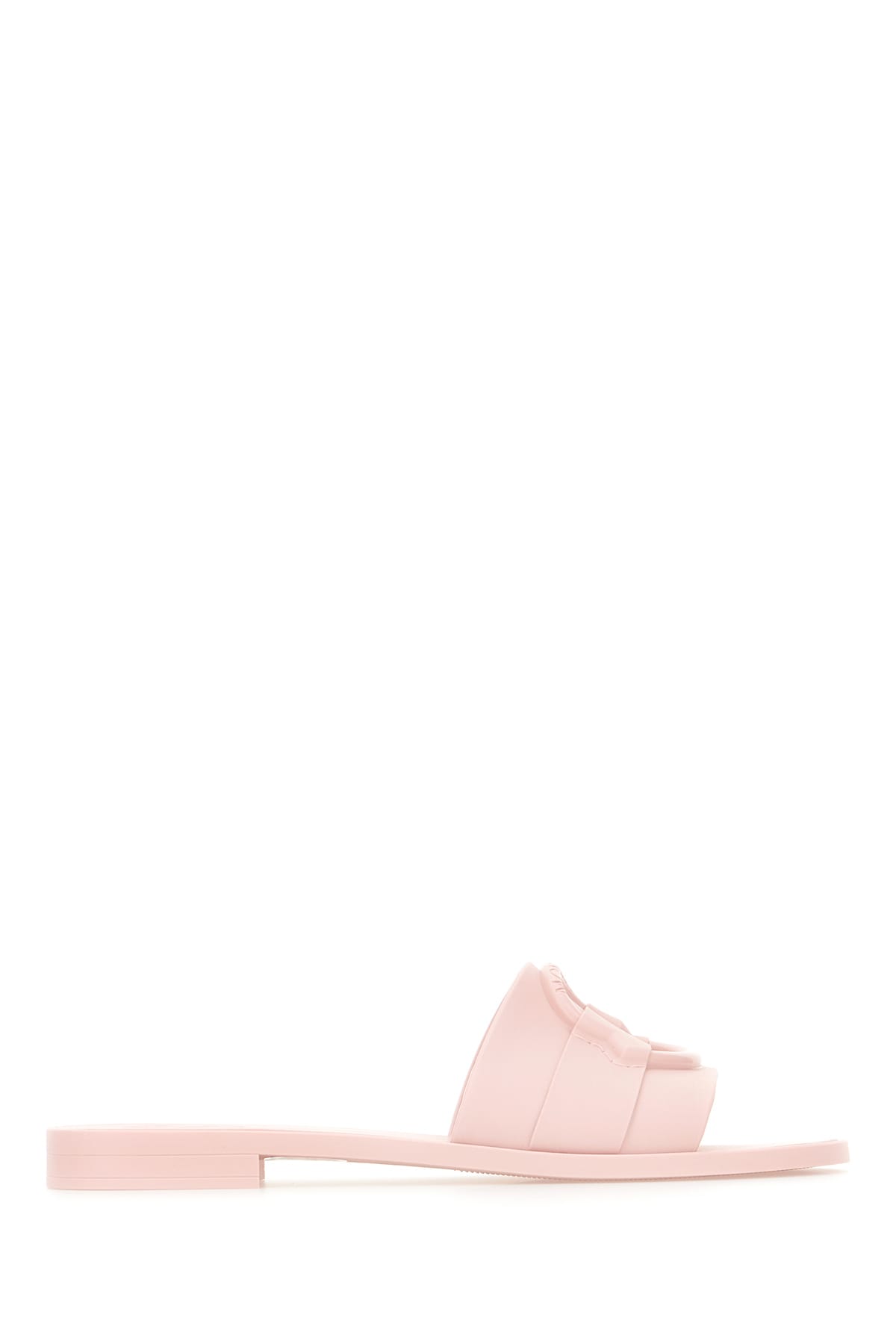 Shop Moncler Pink Rubber Mon Slide Slippers In Rosa