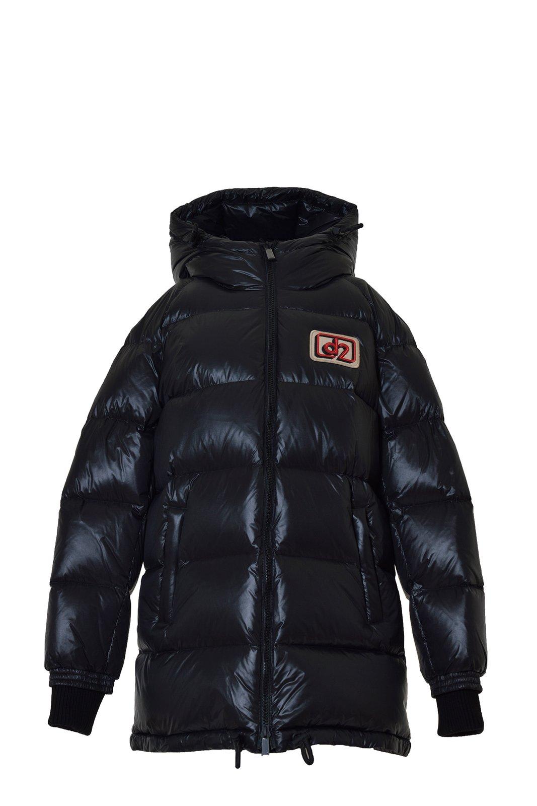 Shop Dsquared2 Hooded Down Jacket In Nero