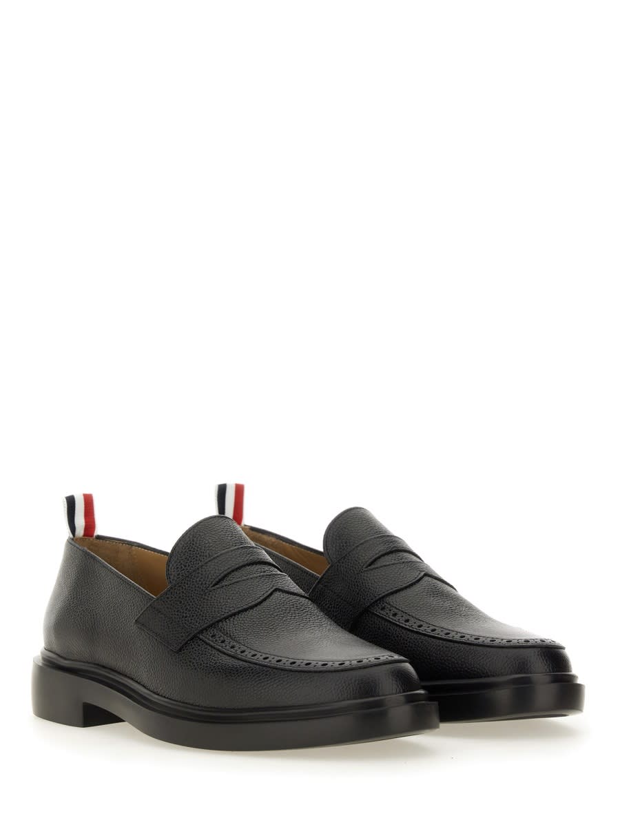 Shop Thom Browne Moccasin Penny In Black