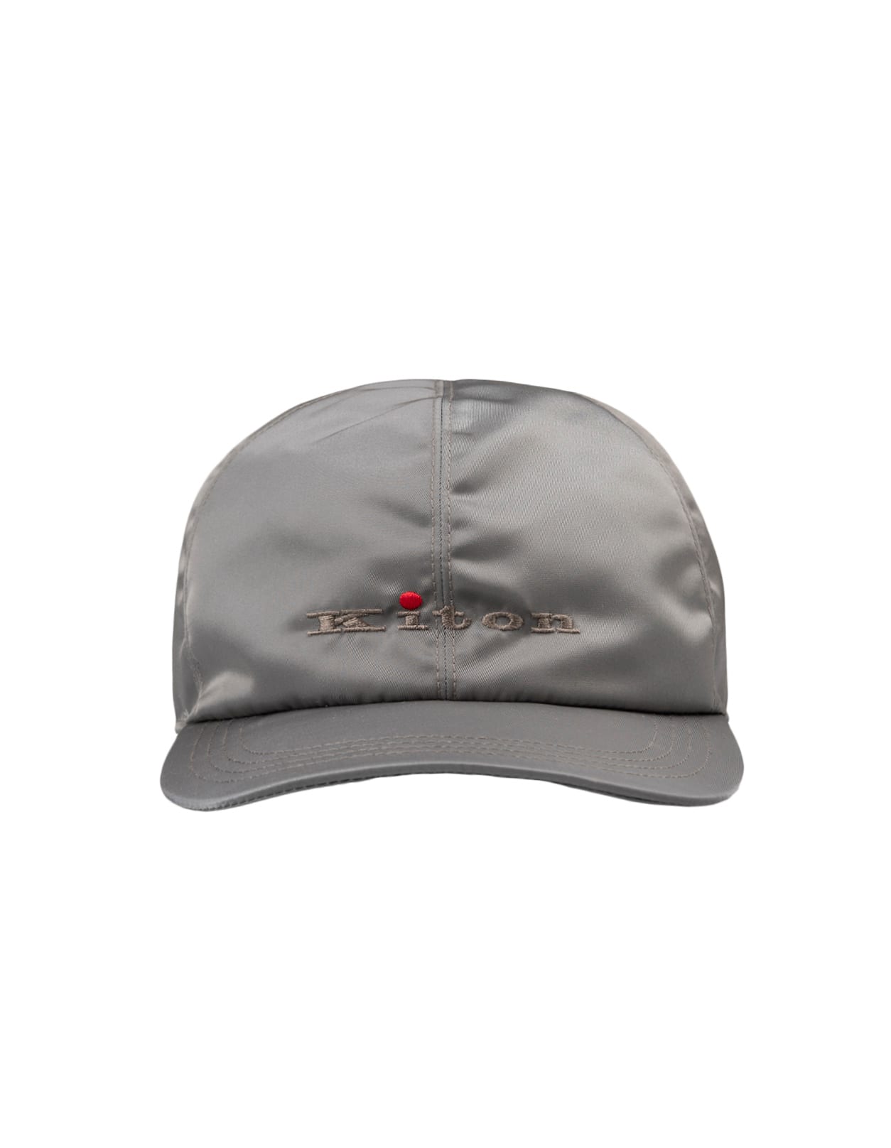 Grey Nylon Baseball Hat With Logo