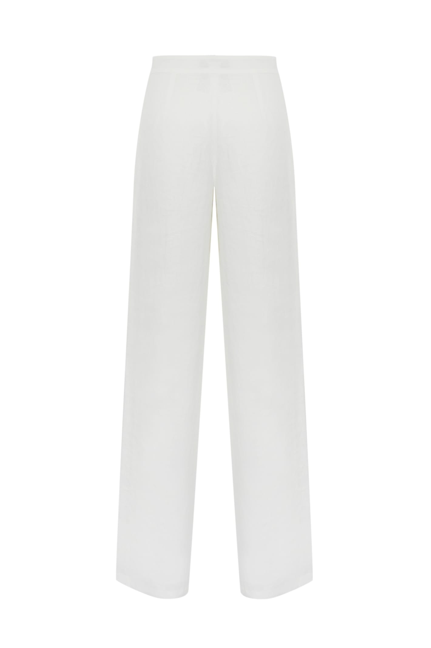 Max Mara Garibo Linen Trousers In Bianco