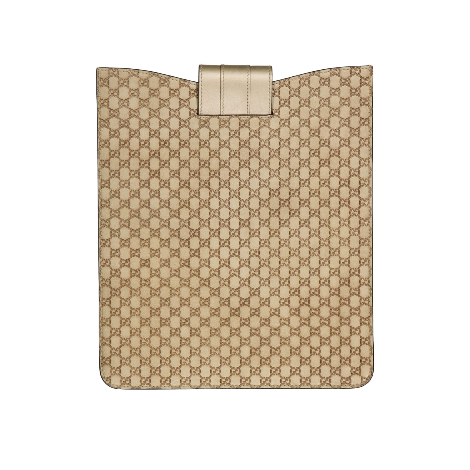 Shop Gucci Ipad Leatter Logo Cover In Gold