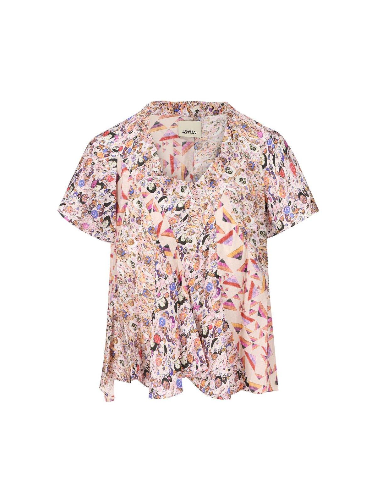 Shop Isabel Marant All-over Print Shirts In Beige