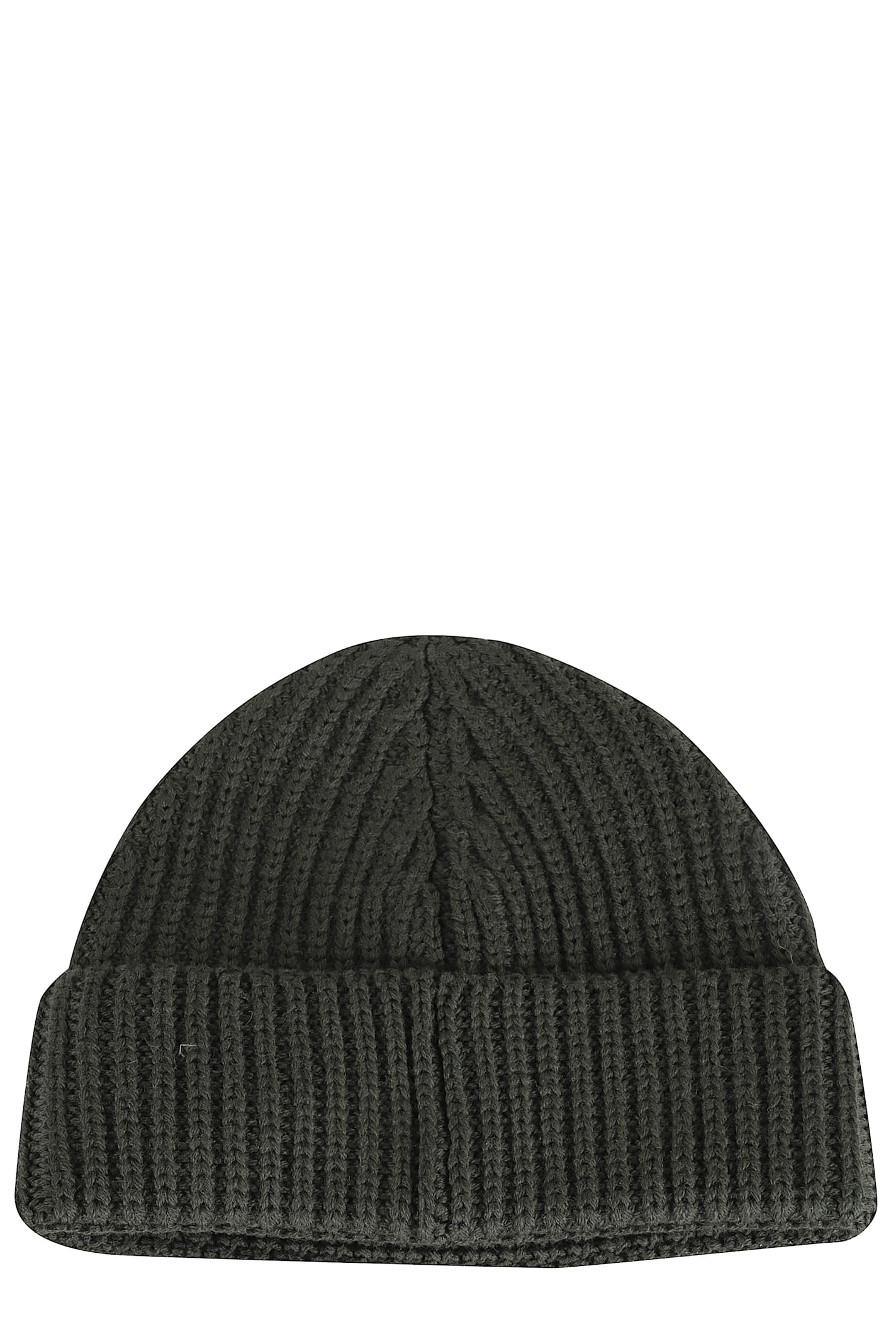 Dondup Ribbed Patch Beanie Hat In Green
