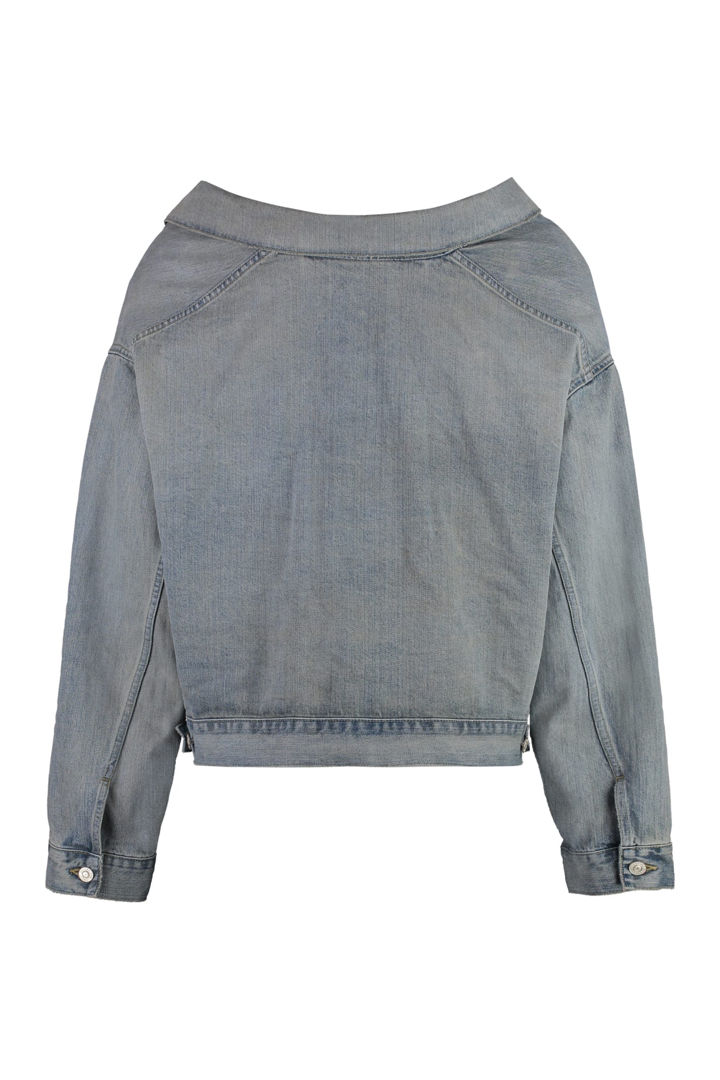 Shop Balenciaga Off Shoulder Jacket In Denim