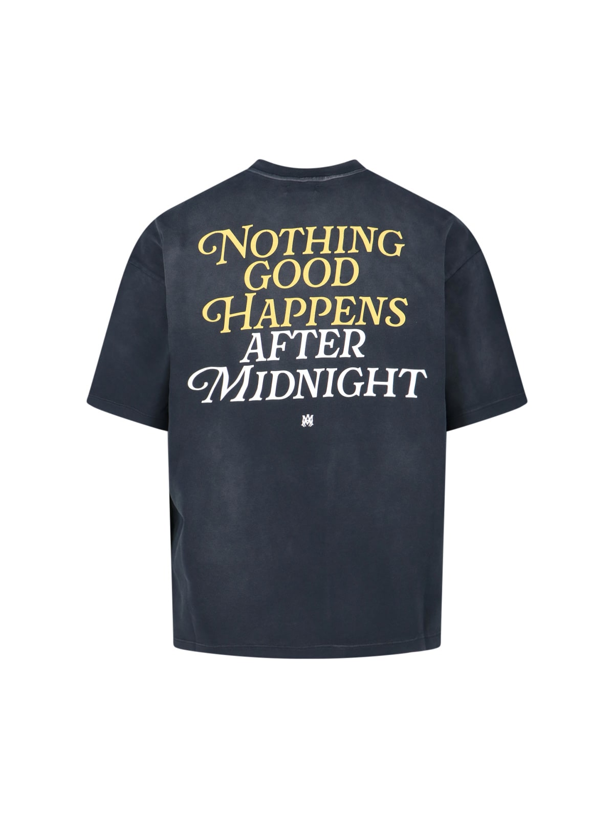 Amiri Night Graphic Print Crew Neck Short Sleeves In Black