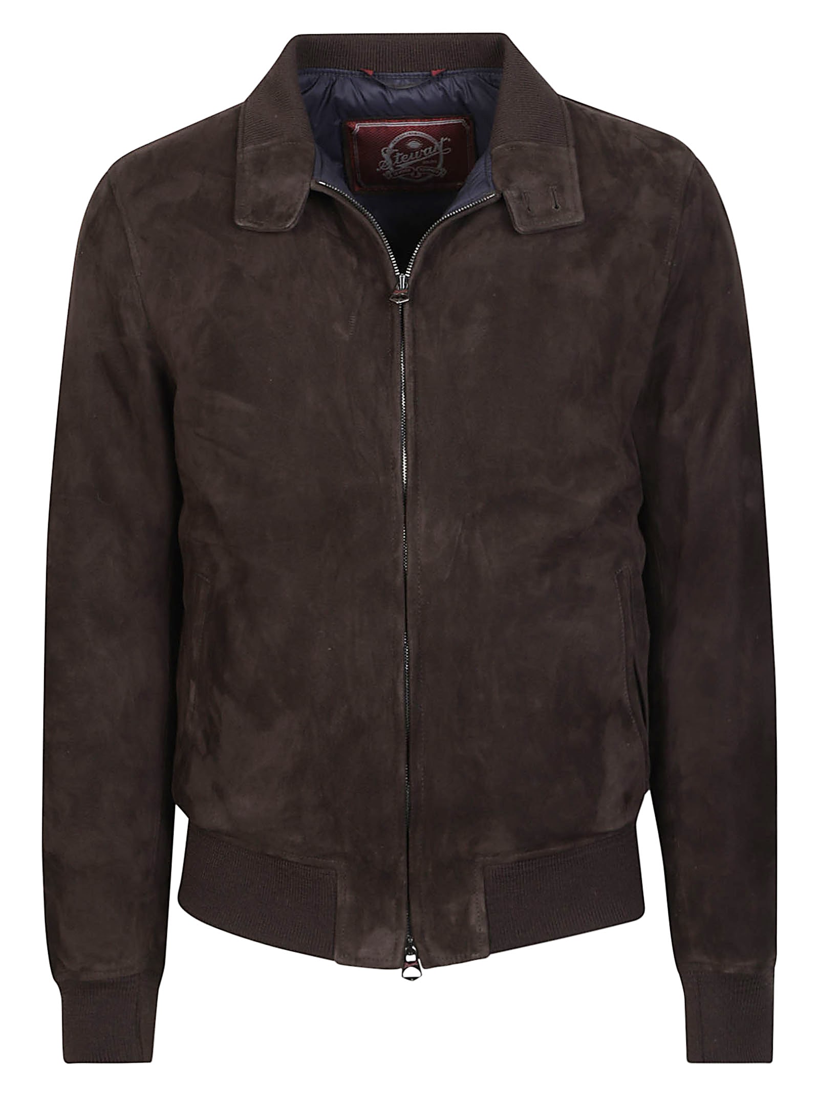 Stewart Nuvola-waxy Down Bomber Jacket In Brown