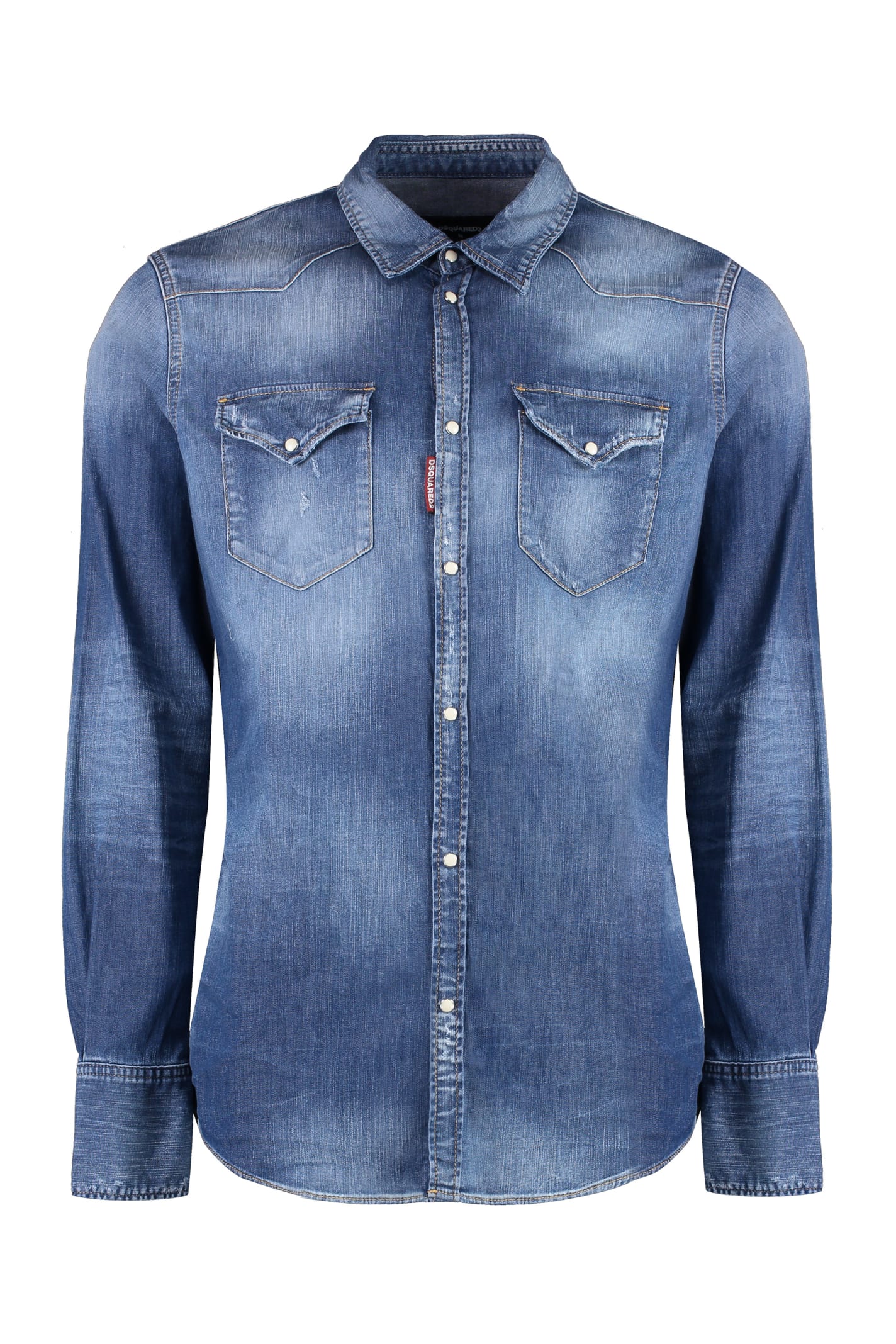 Shop Dsquared2 Western Style Denim Shirt