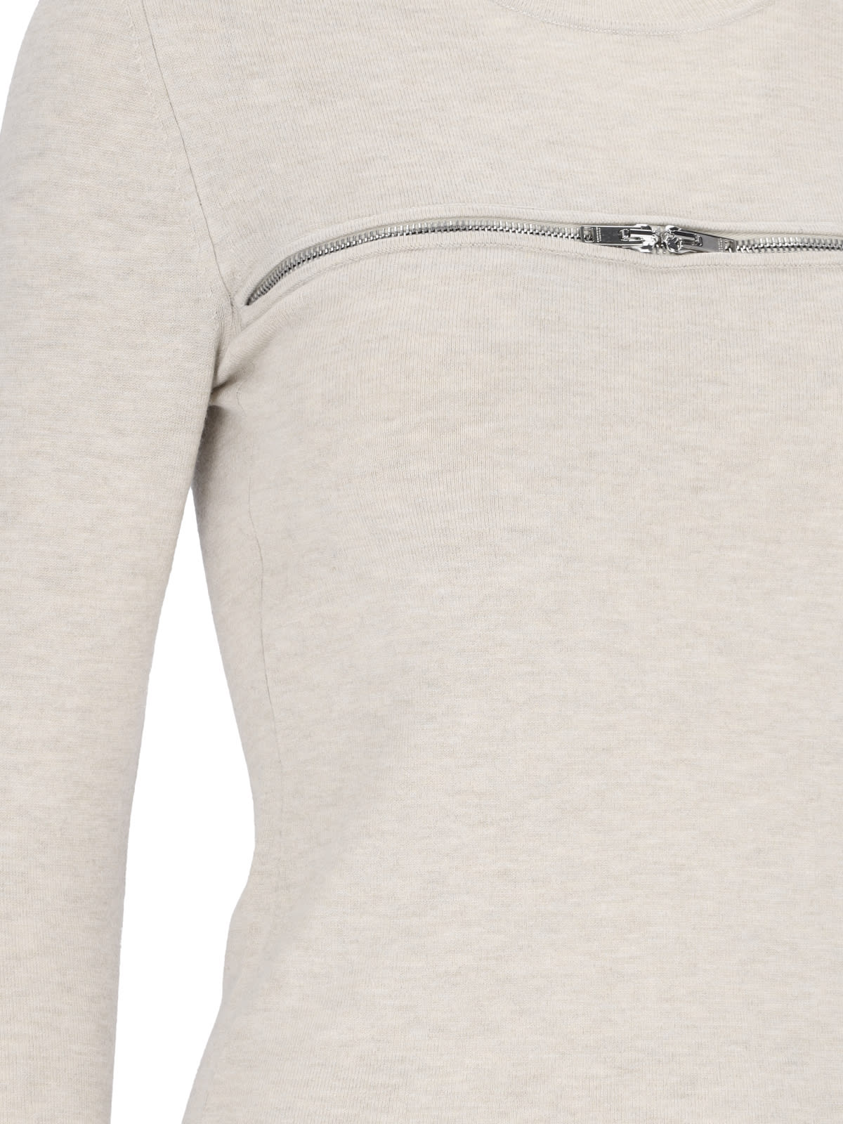 Isabel Marant Ribbed Crewneck Knitwear Long Sleeves In Neutral