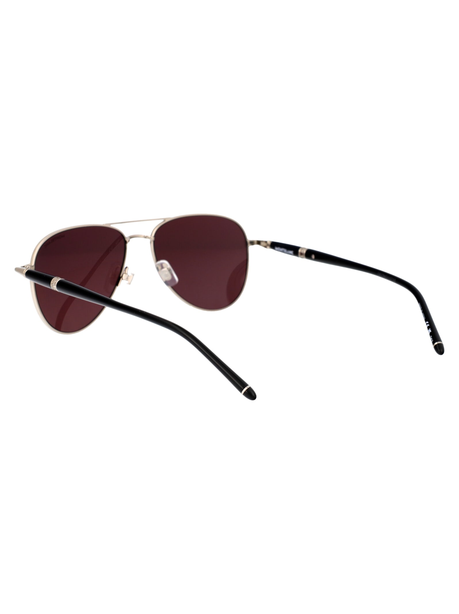 Montblanc Silver Black Violet Metal Sunglasses In Multi