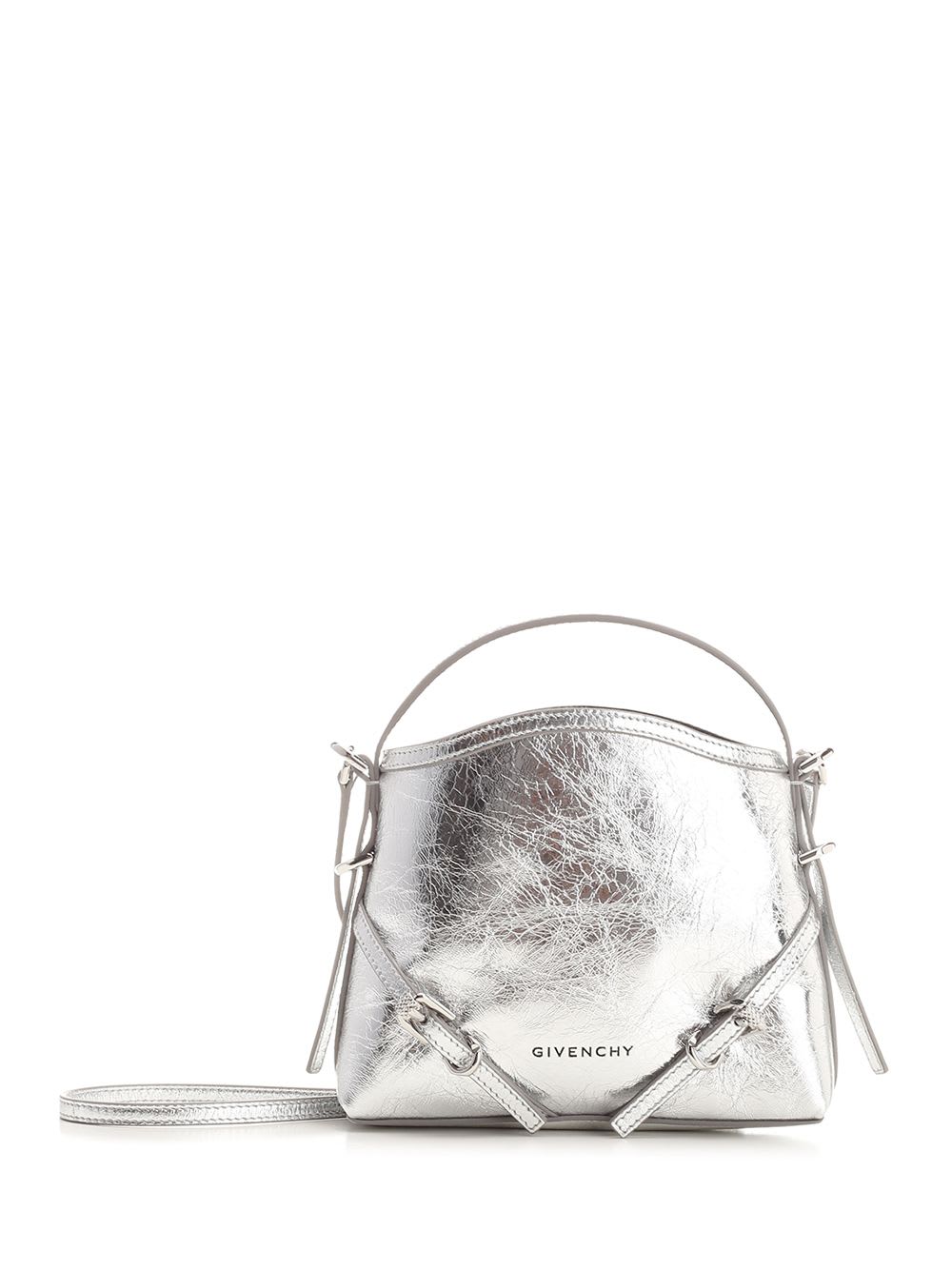 Shop Givenchy Voyou Nano Bag In Silver