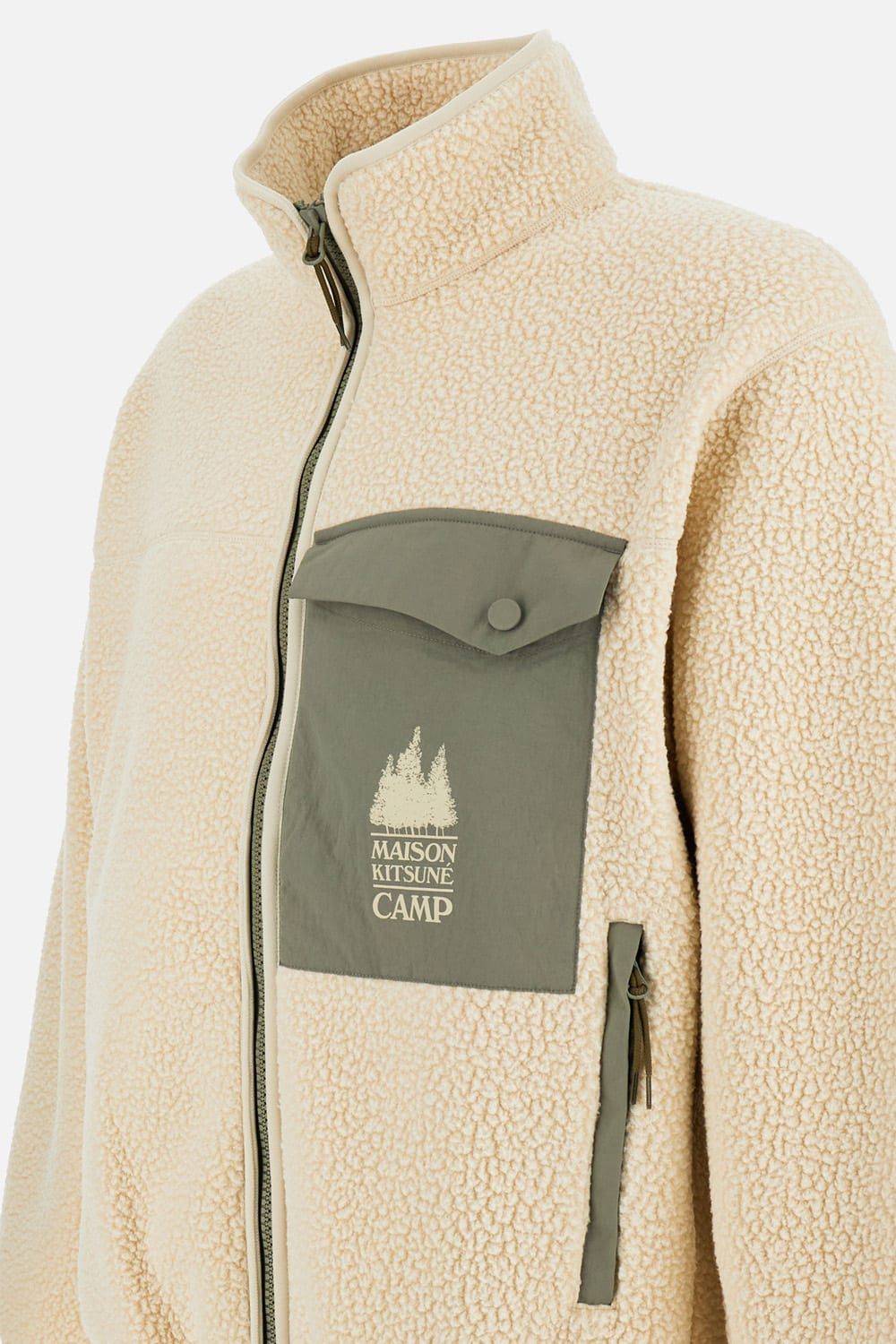 Maison Kitsuné Casual Fleece Zipped Jacket Clothing In Brown