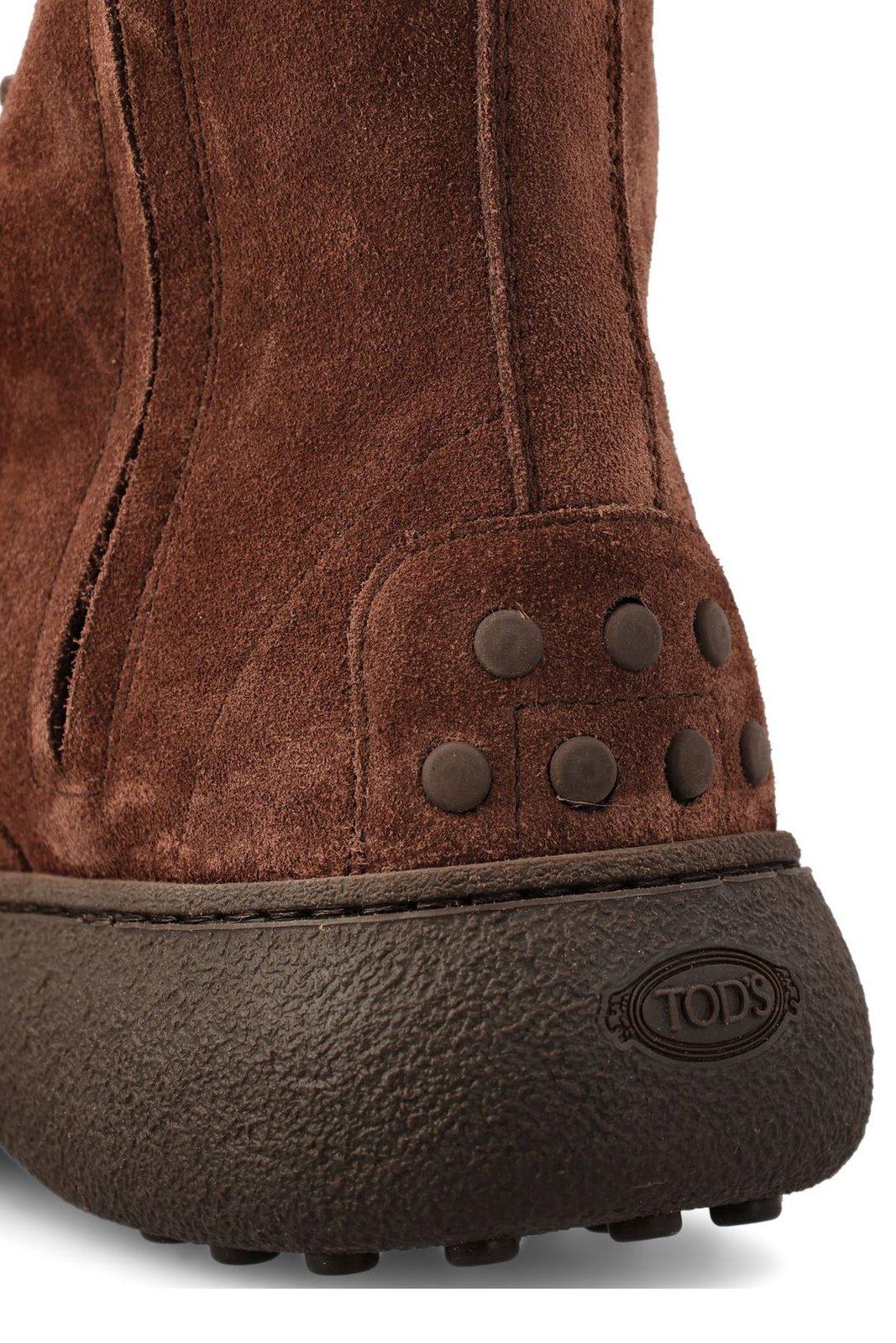 Shop Tod's Wg Round Toe Ankle Boots Tods In Brown