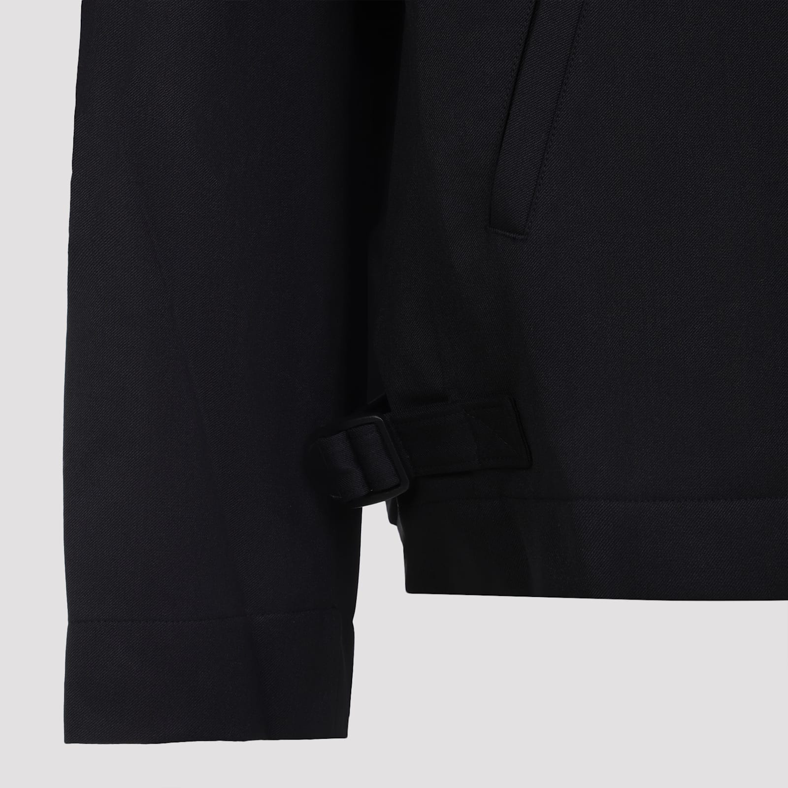 Y-3 Black Wool-blend Jacket With Pointed Collar And Two-way Zip Closure In Black