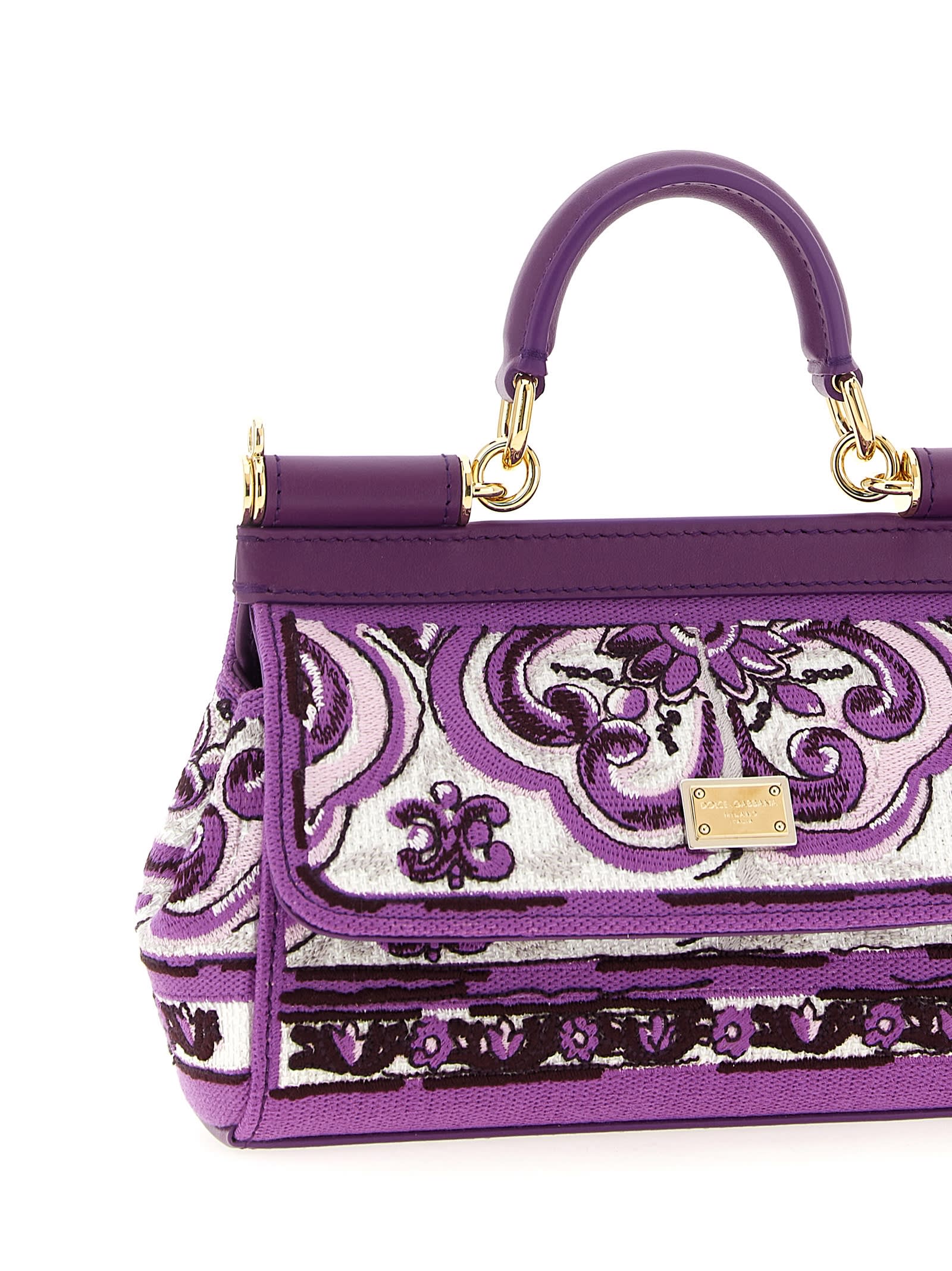 Dolce & Gabbana Sicily Small Handbag In Purple