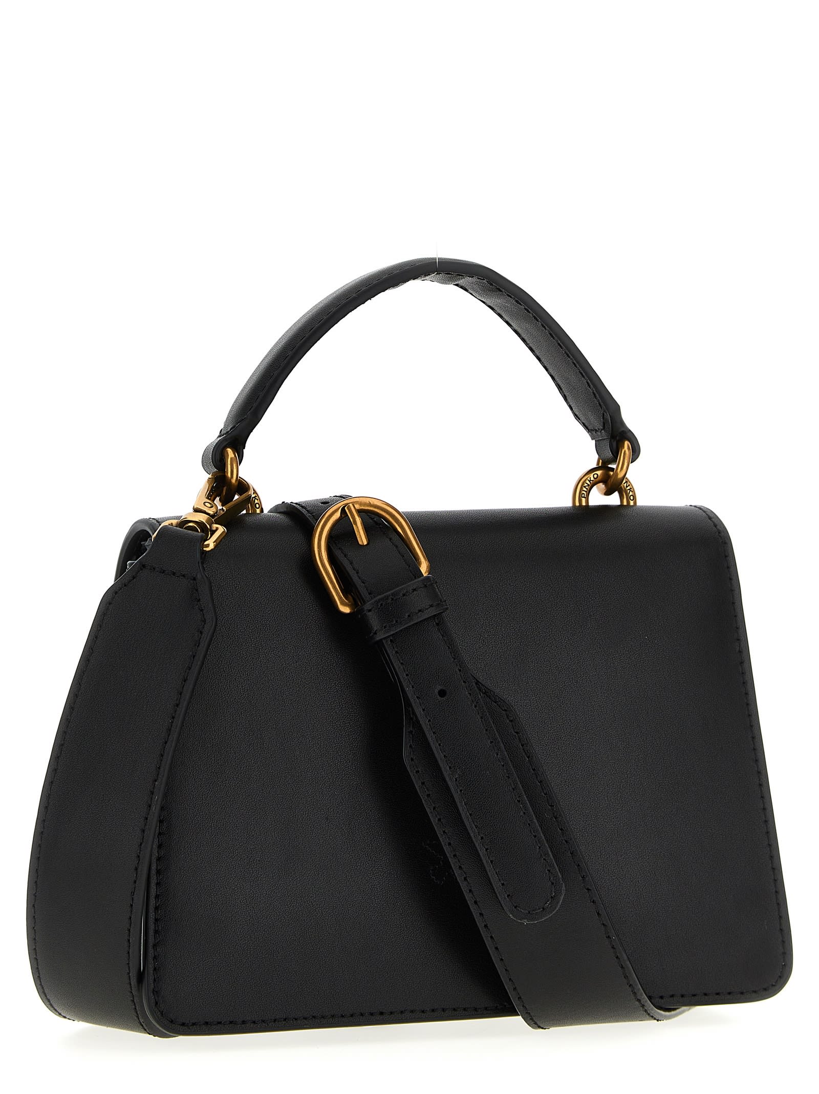 Shop Pinko Love One Handbag In Black