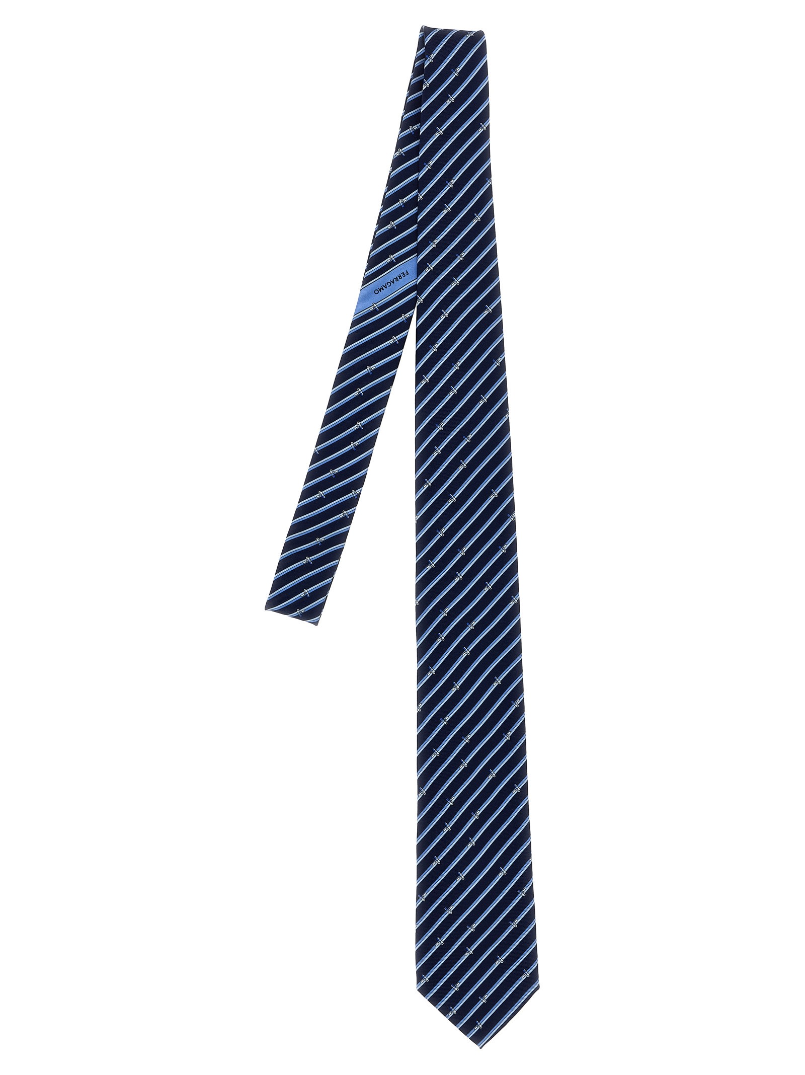 Shop Ferragamo Tinta Tie In Blue