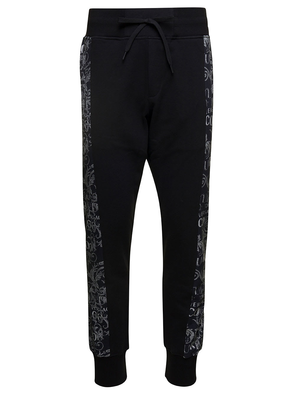 Shop Versace Jeans Couture Black Couture Track Pant In Cotton Man