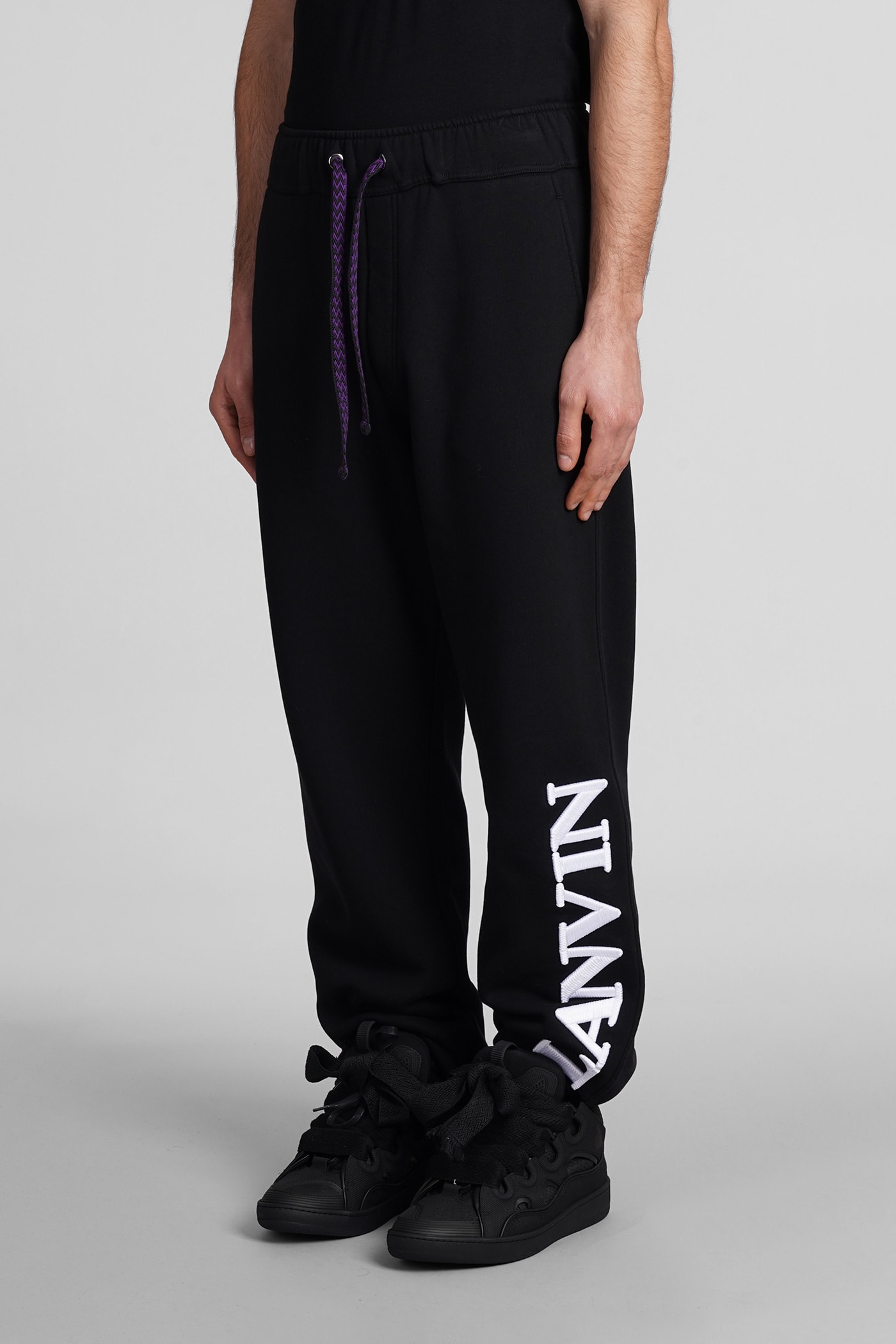 Shop Lanvin Pants In Black Cotton