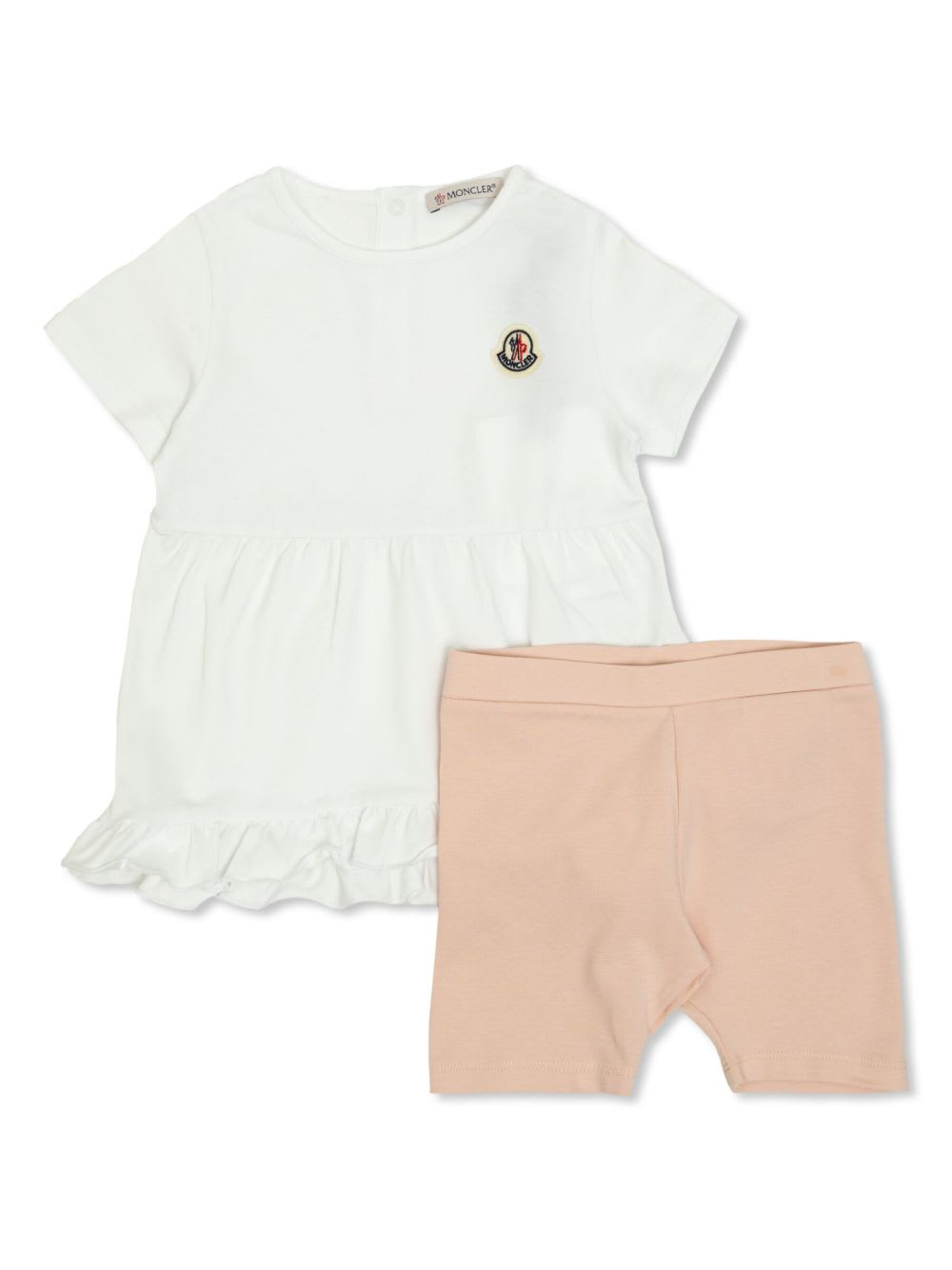 Moncler Enfant Set With Shorts With Patch In Neutral