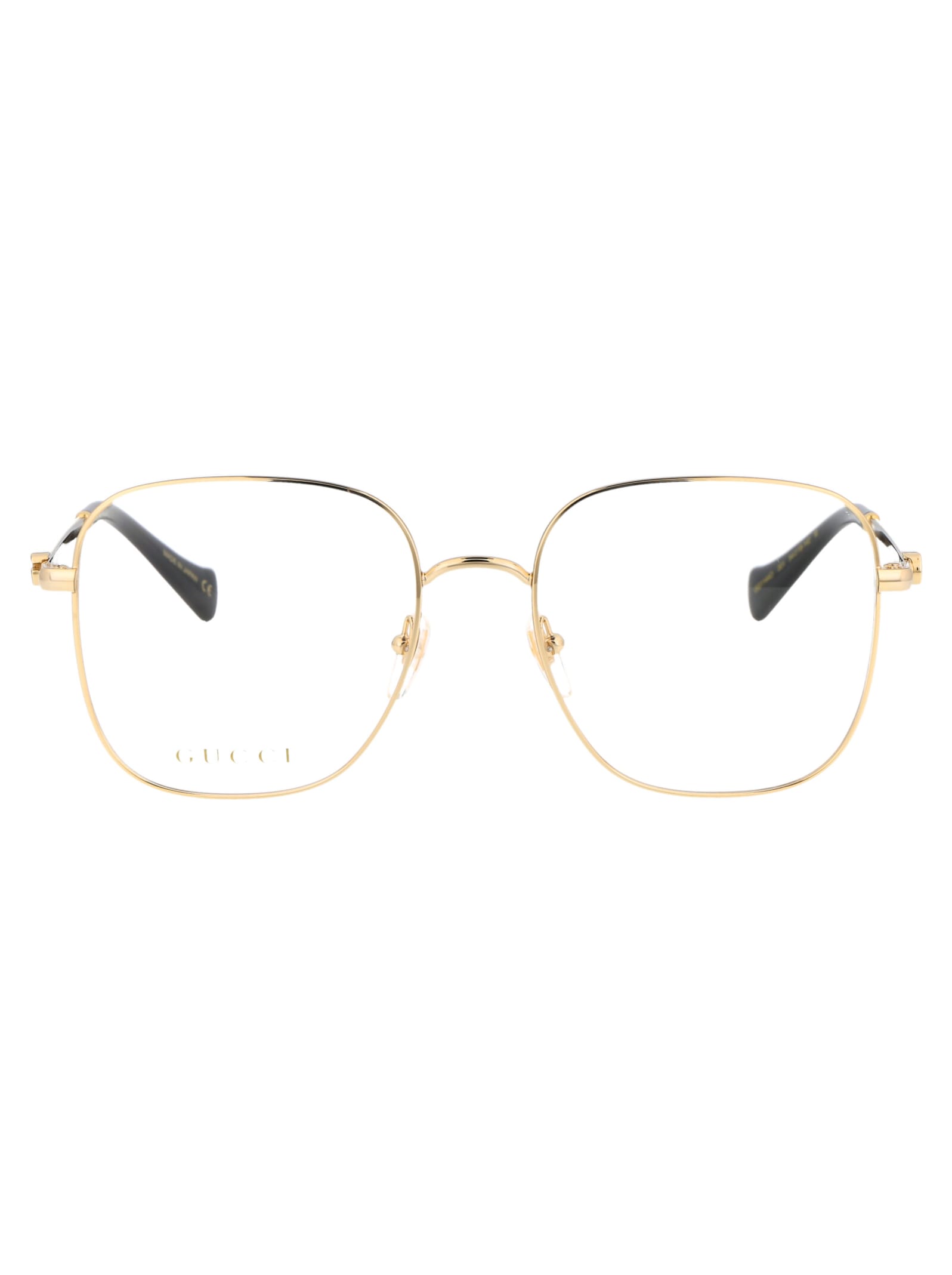 Gucci Gold Gold Transparent Acetate Glasses In Gold