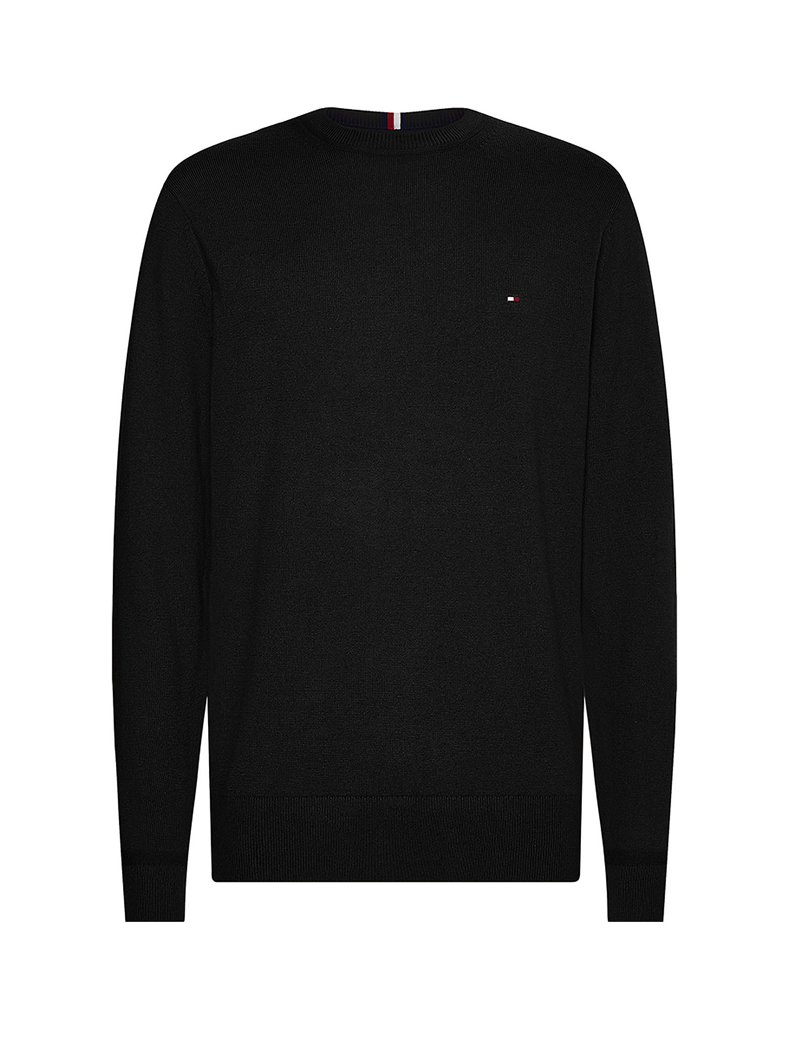 Tommy Hilfiger Black Crew-neck Sweater With Mini Logo | ModeSens