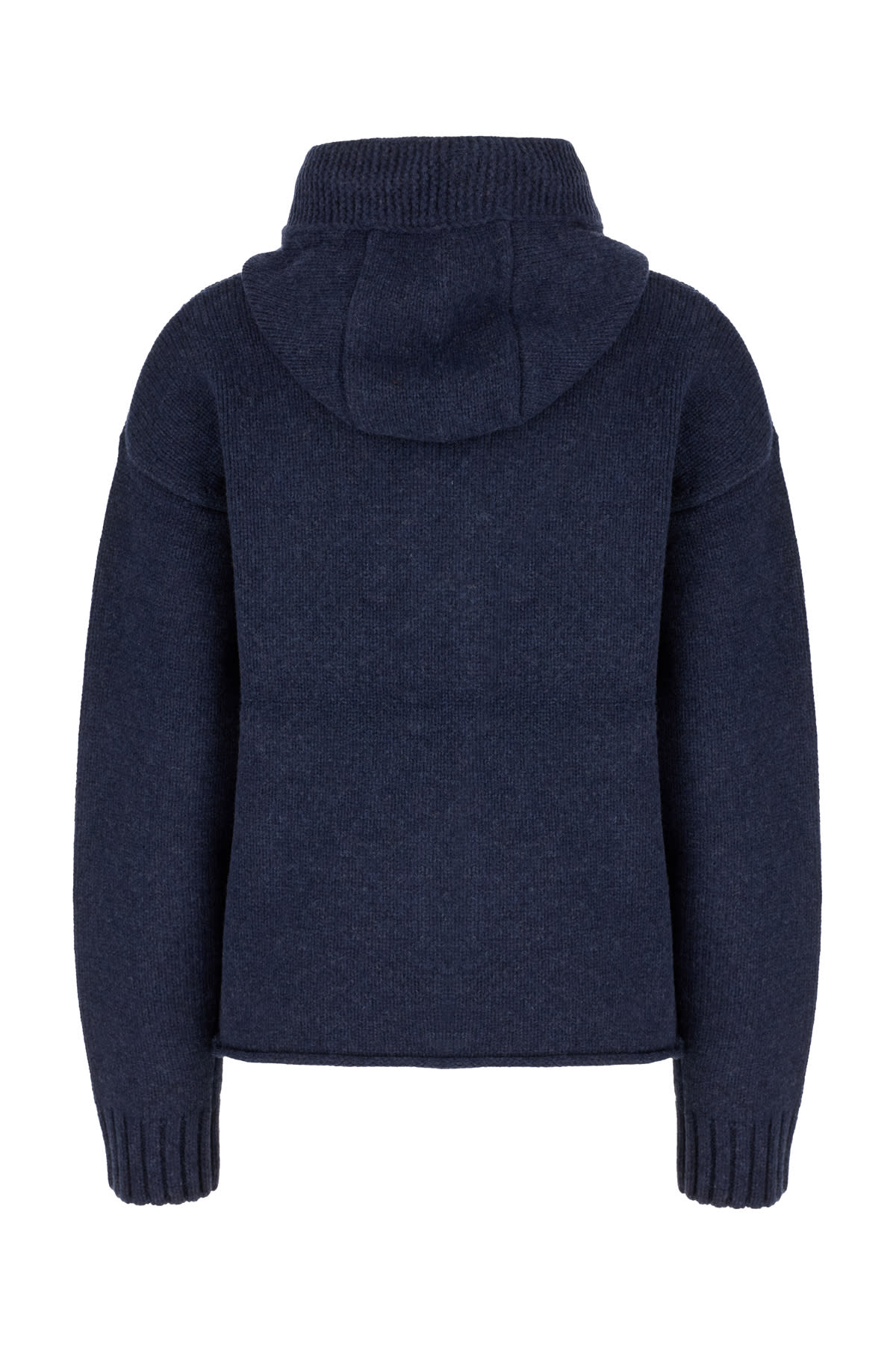 Jw Anderson Navy Blue Wool Cardigan In Blue