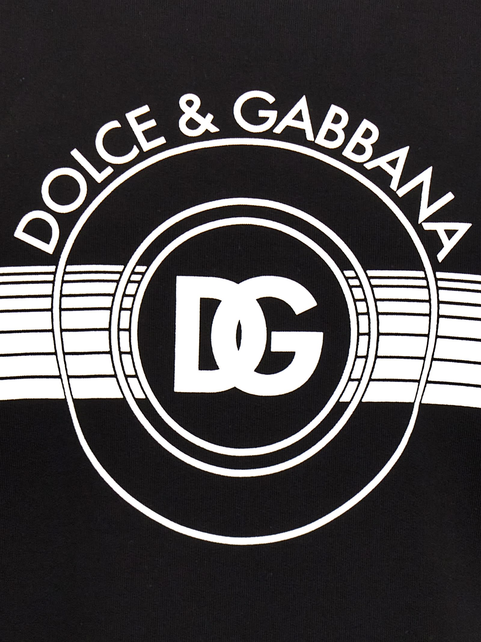 Shop Dolce & Gabbana Logo Print Sweatshirt In Nero