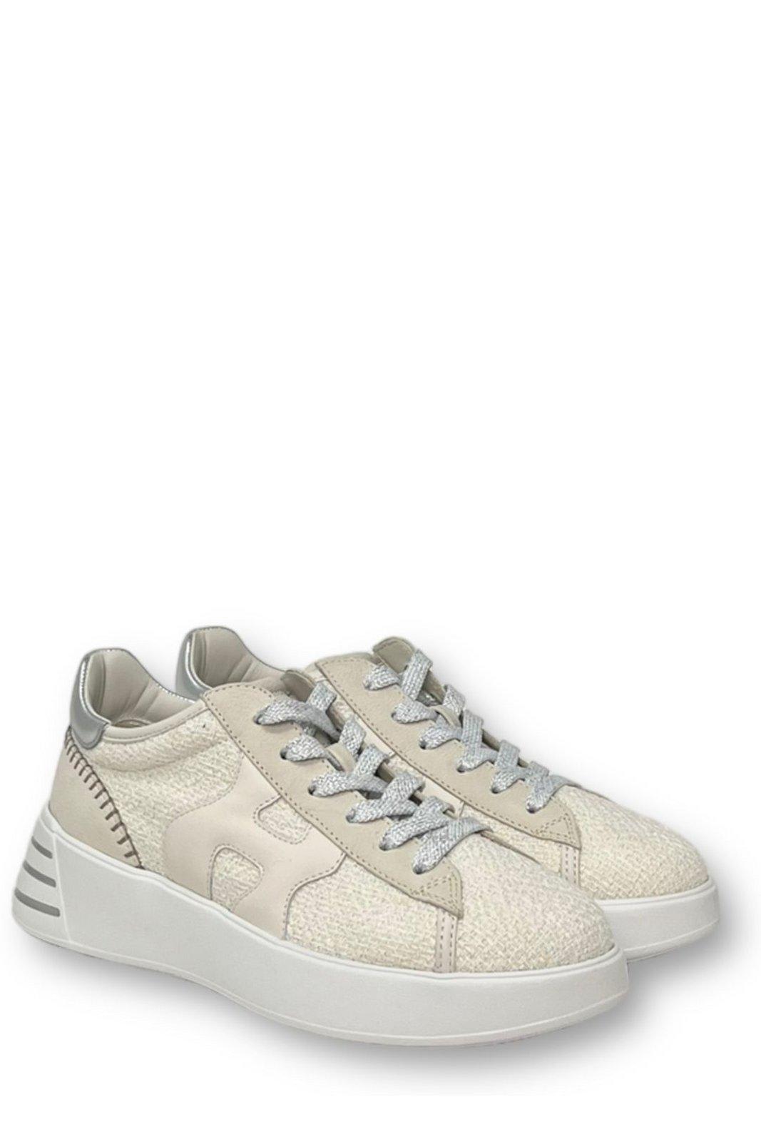 Shop Hogan Rebel Lace-up Sneakers  In White
