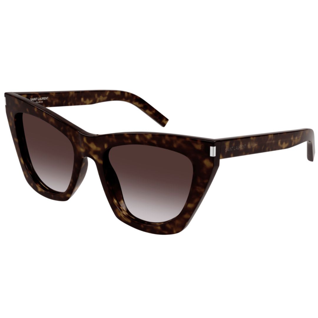 Saint Laurent Eyewear Kate Cat Eye Frame Sunglasses In 031 Havana-havana-violet
